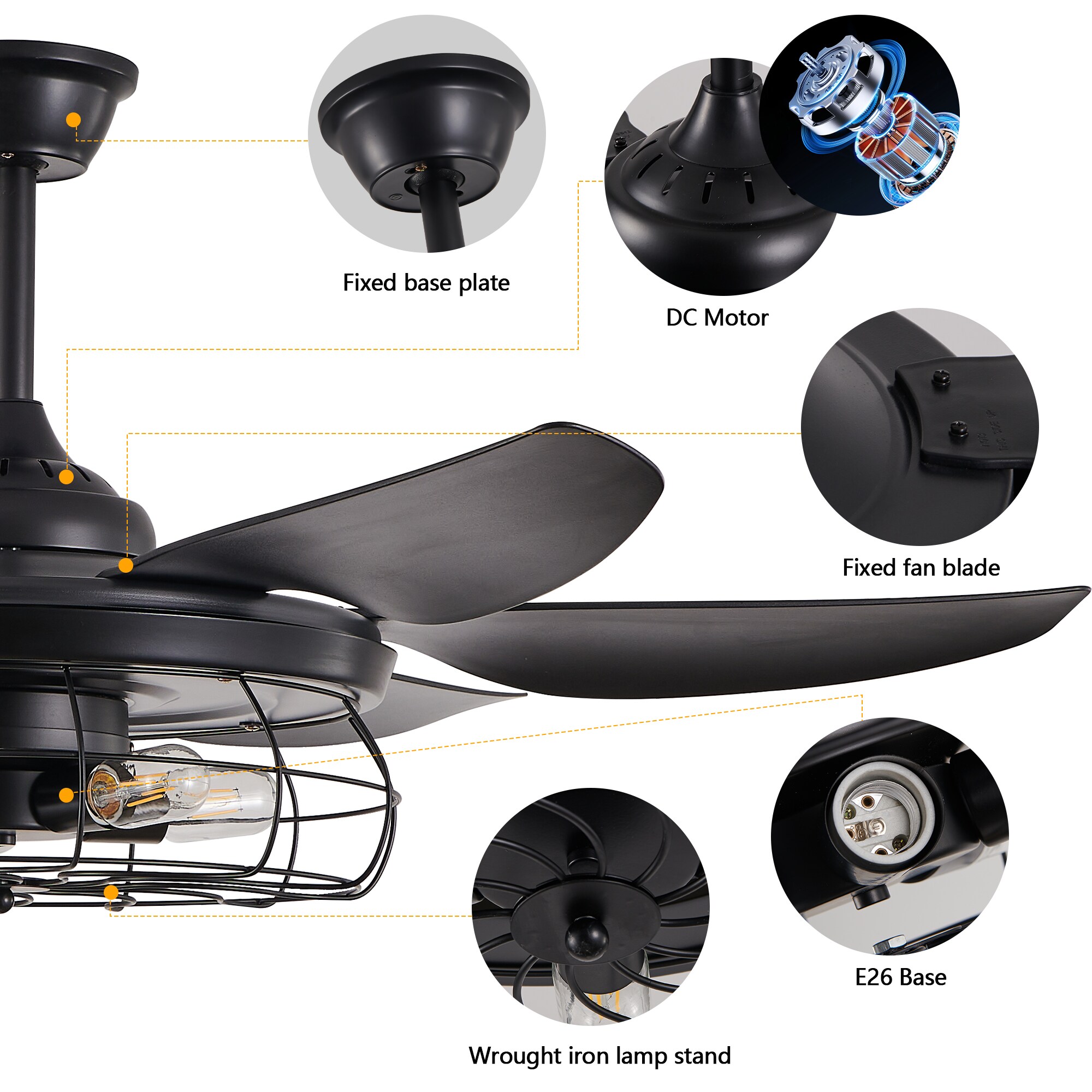 LUCKY ONE LO-LC273863P Ceiling-Fans - View #3