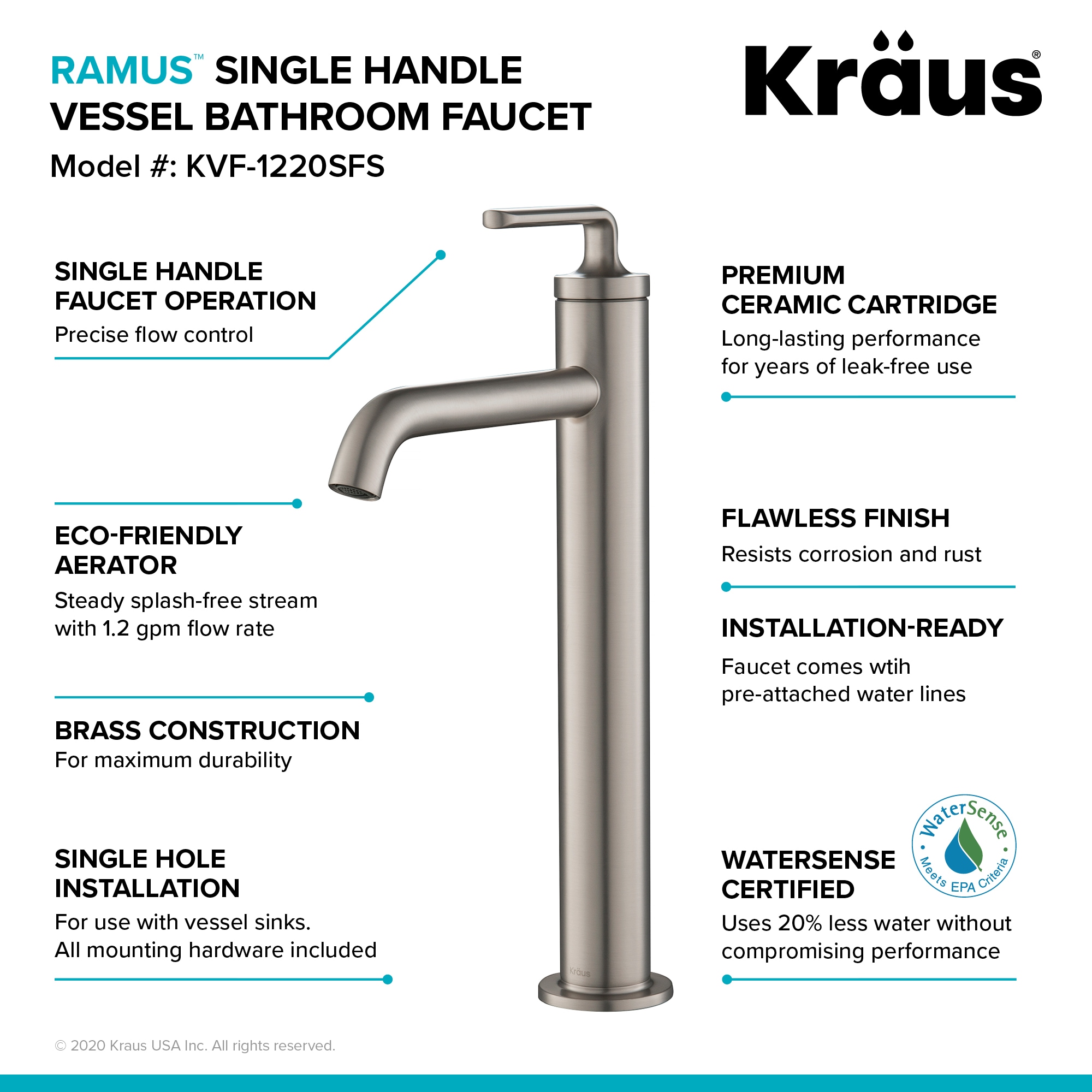 Kraus KVF-1220SFS Lavatory-Faucets - View #3