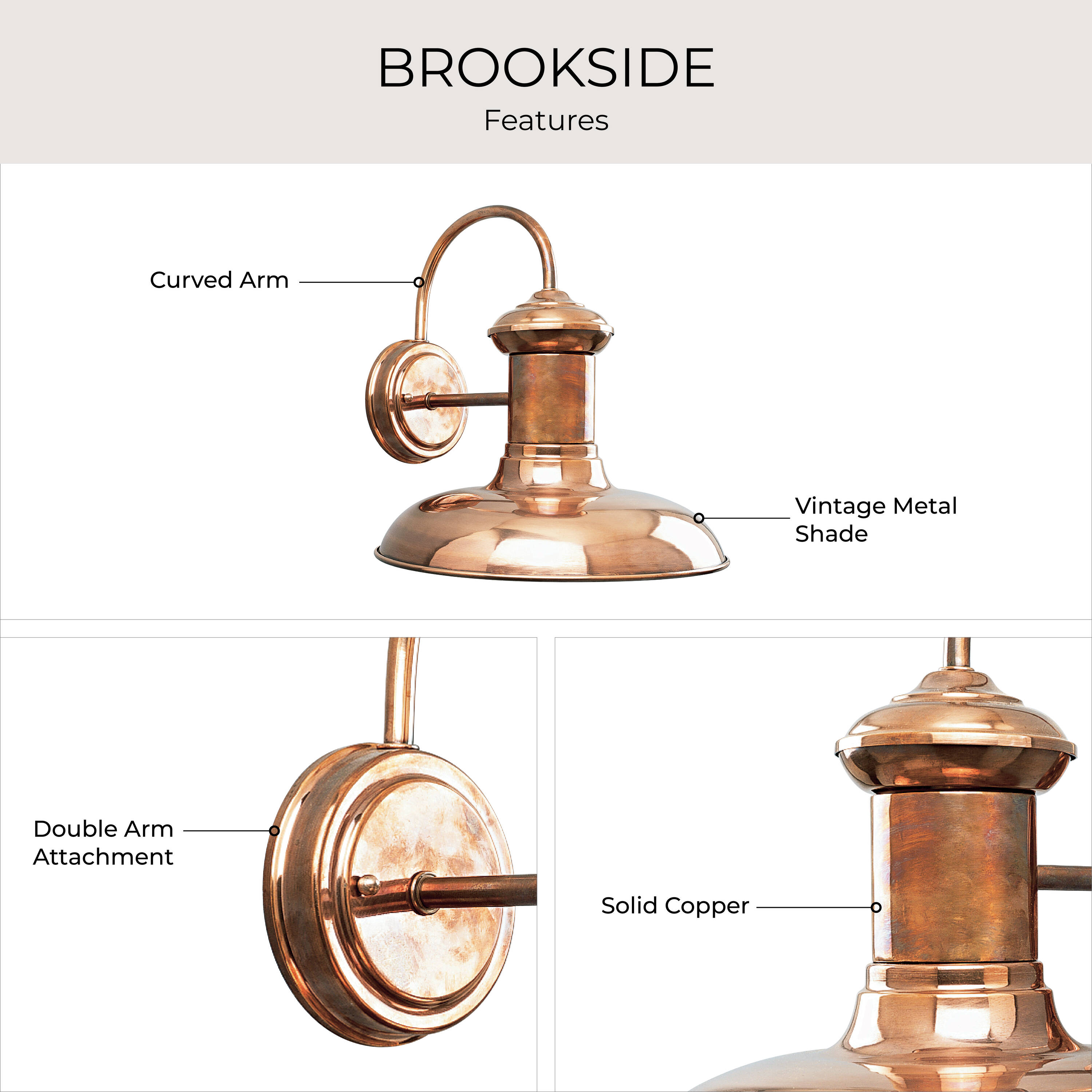 Progress Lighting Brookside 1-Light 12.37-in H Copper Dark Sky
