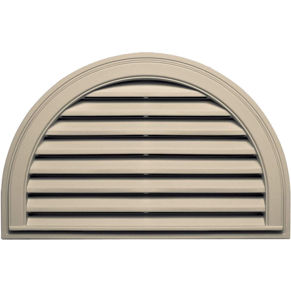 Builders Edge 120023422049 34-in x 22-in Almond Half round Vinyl Gable Louver Vent