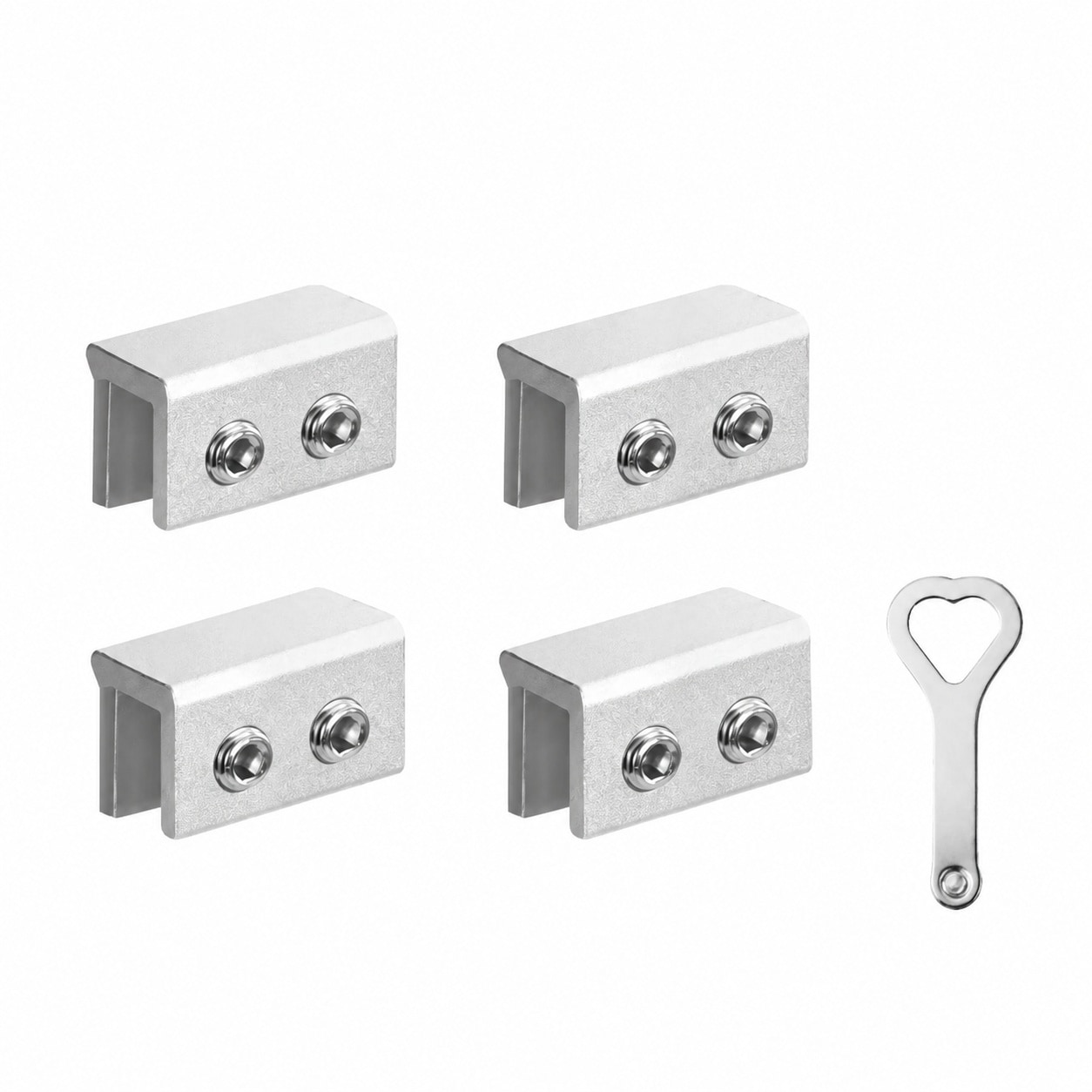 Aoibox Window Locks for Sliding and Vertical Windows 4 Pack with Keyed Security Adjustable Stoppers in Silver #LAB6K7MH