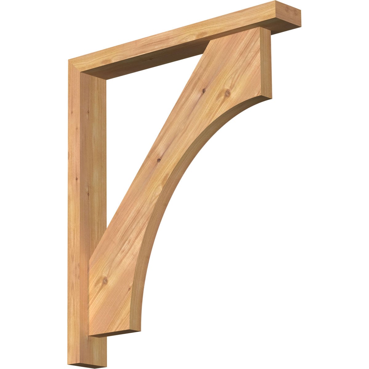 Ekena Millwork 1464424 Westlake Block Smooth Bracket with Offset Brace Western Red Cedar Wood Standard Bracket
