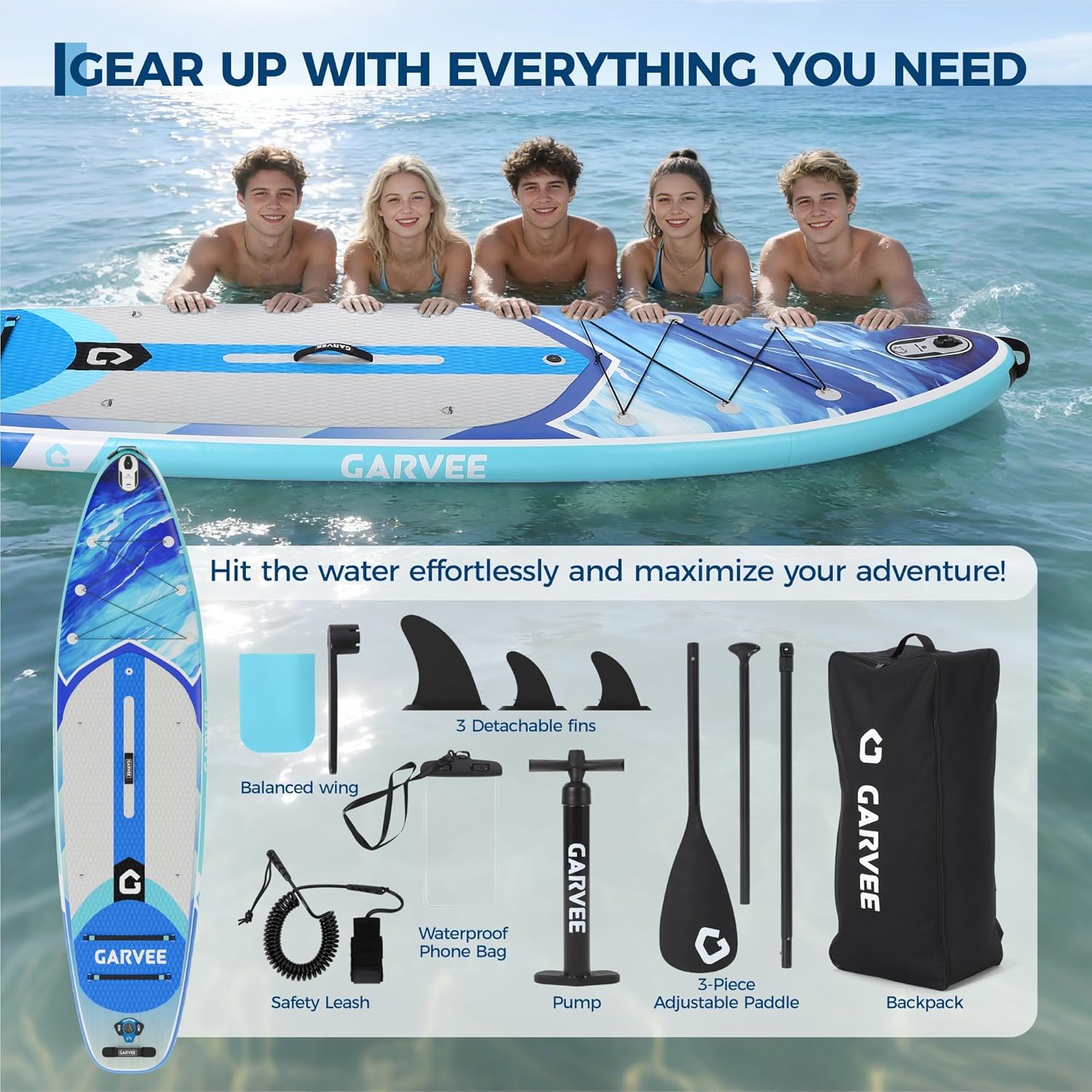 GAOMON CQC-0AKMU6-WPBD Stand-Up-Paddle-Boards - View #4