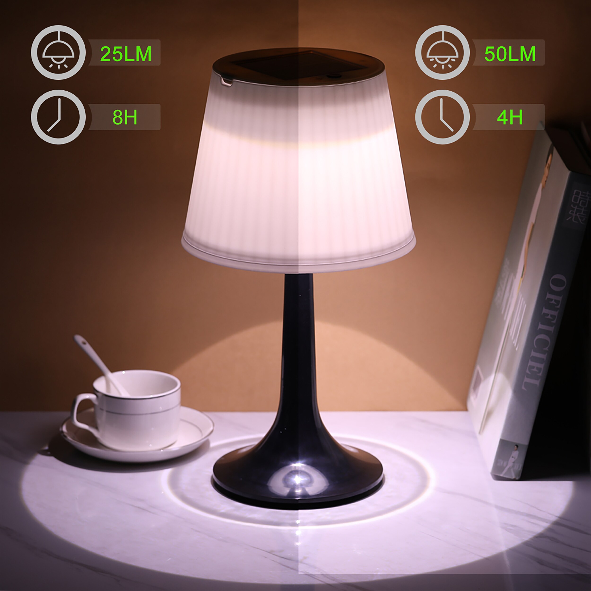 KelvinLux 7.48-in x 14.17-in Shiny Black Plastic LED Light