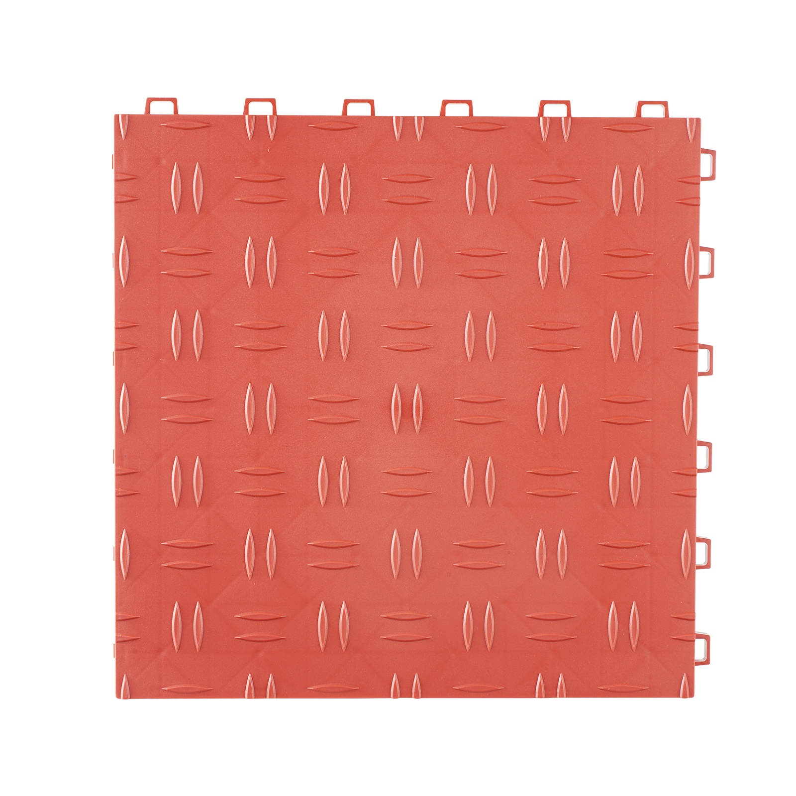 Red Polypropylene Interlocking Garage Flooring Tiles, 12'' x 12''