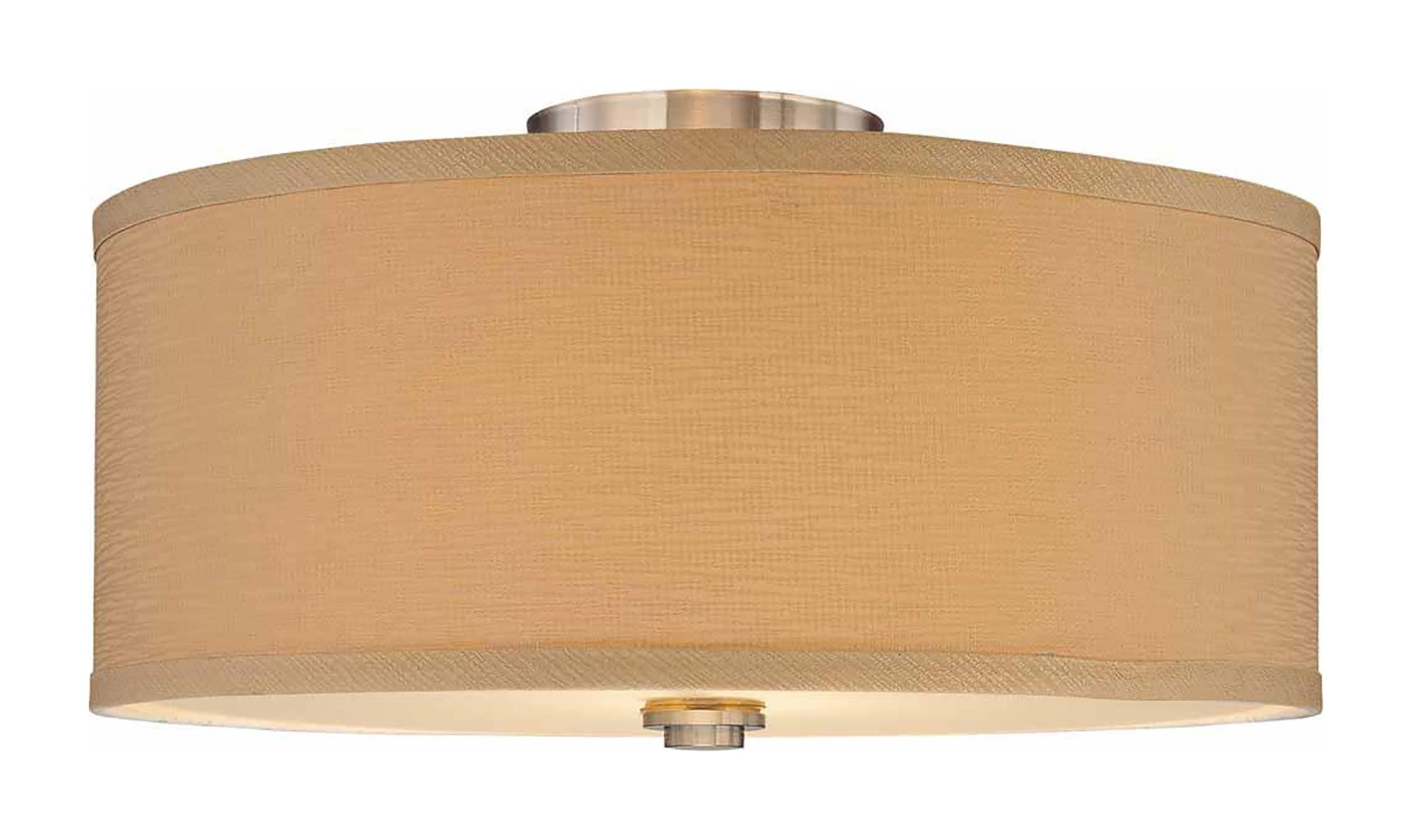 Brushed Nickel Glass Drum LED Ceiling Fixture