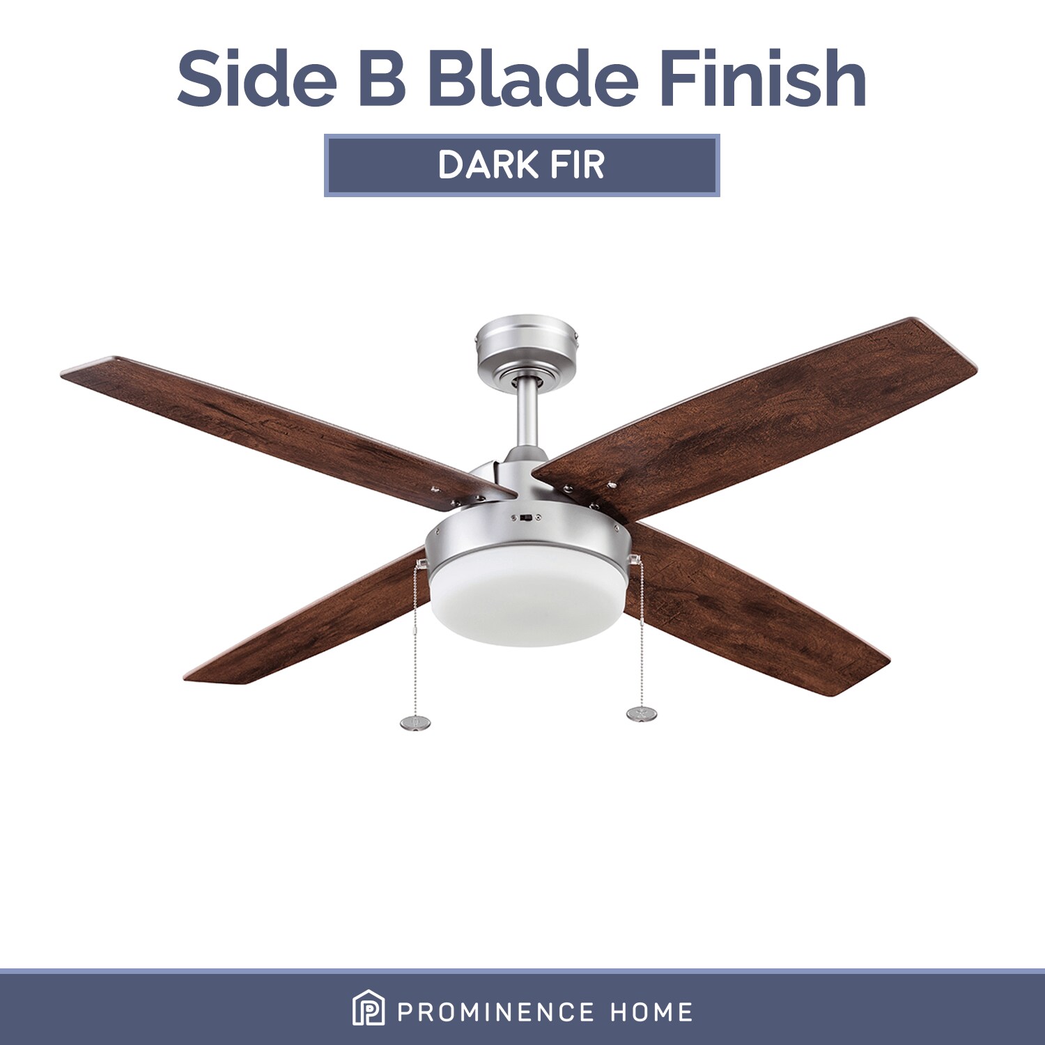 Memphis 52" Pewter Ceiling Fan with Gray Oak Blades and LED Light