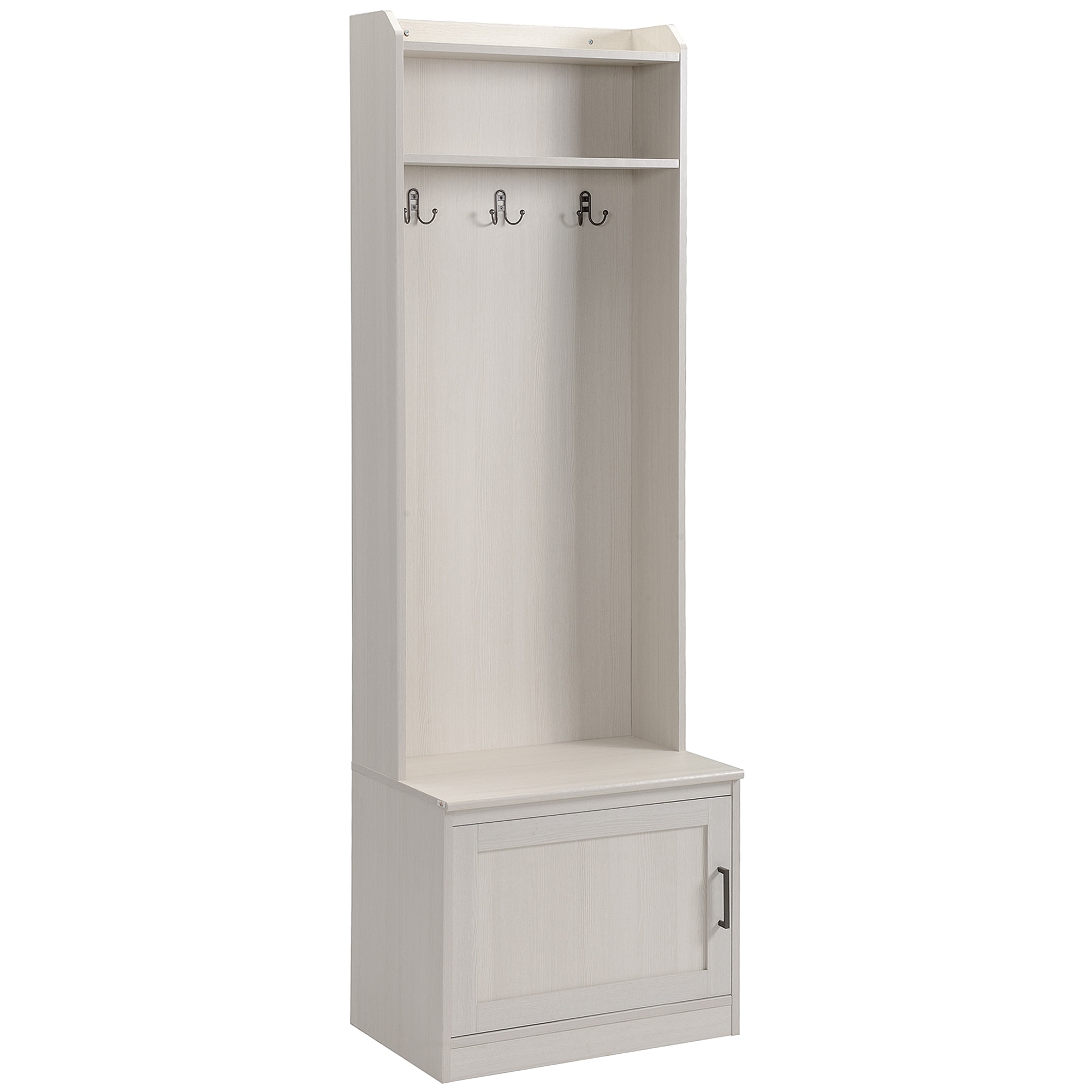 Vynxaria LS0515-W2225P156085 24 Inch White Hall Tree With Storage Bench