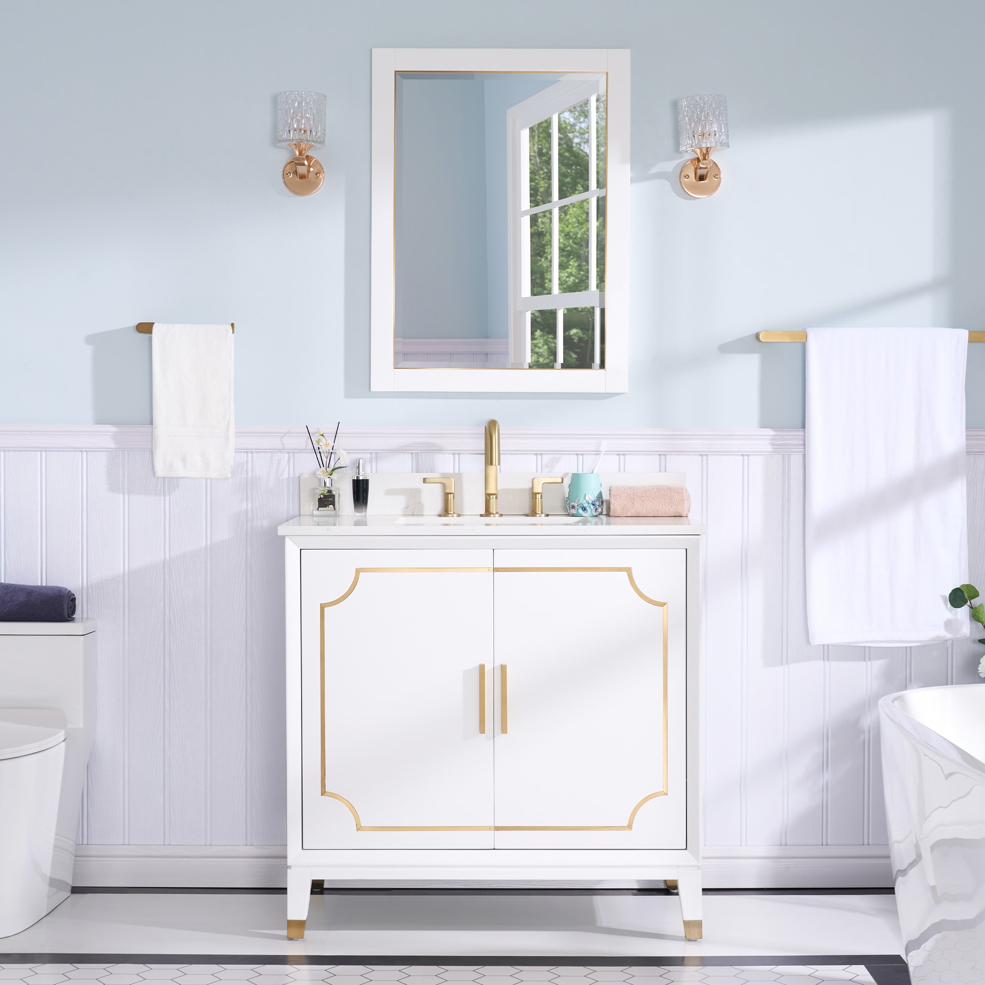 WELLFOR MELODY36QZ-WT Bath-Vanity-Combo - View #3