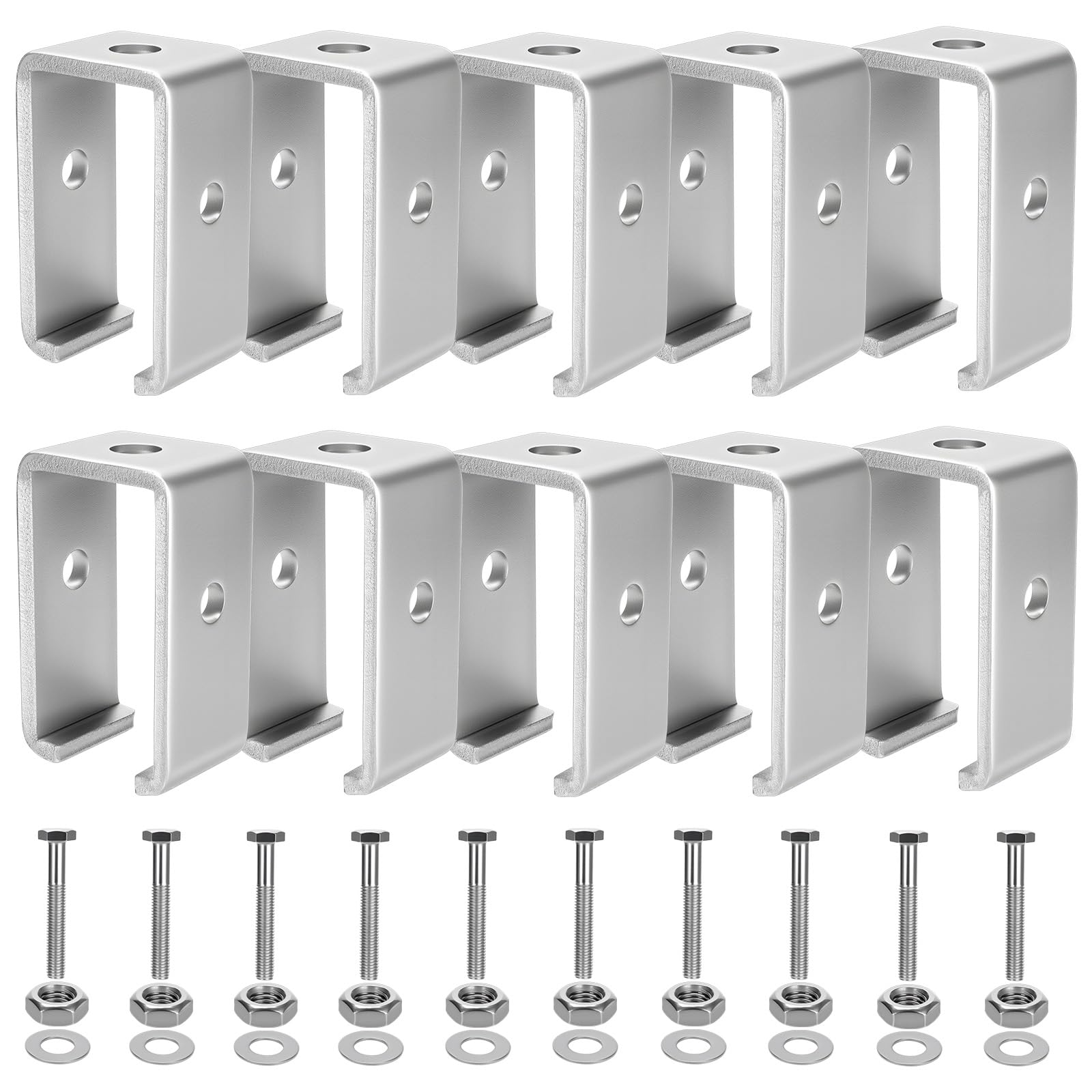 Aoibox  Heavy Duty 1 5 8 in Strut Channel Trolley Track Intermediate Support Hanger Bracket 1200 lb Cap 10 Pack