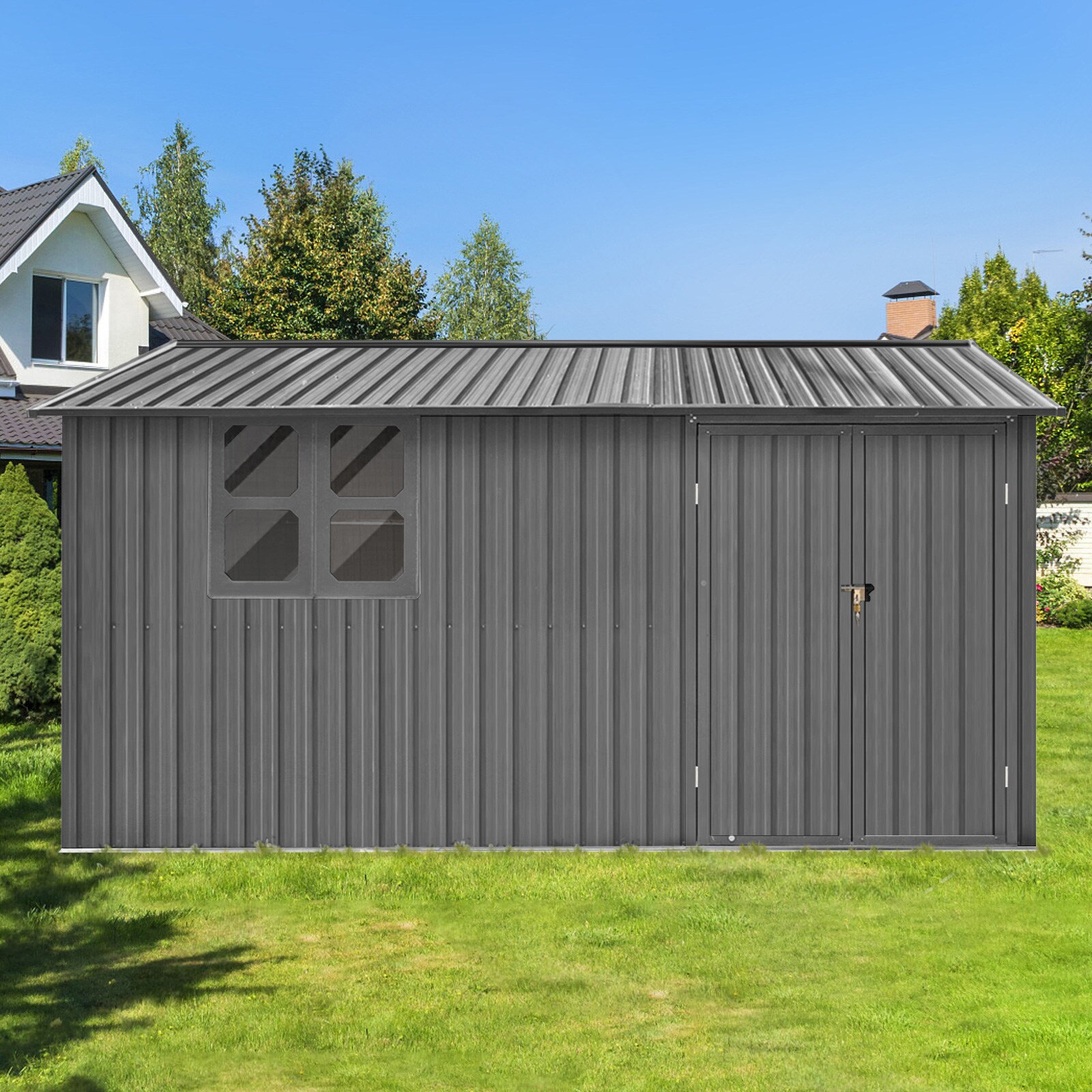 WELLFOR TWSG016-GR Metal-Storage-Buildings-Sheds - View #6
