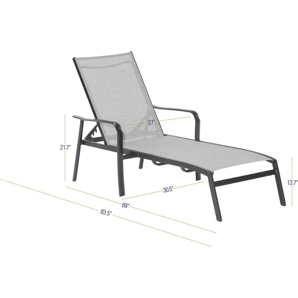 Gunmetal Aluminum Chaise Lounge with Sunbrella Sling Fabric