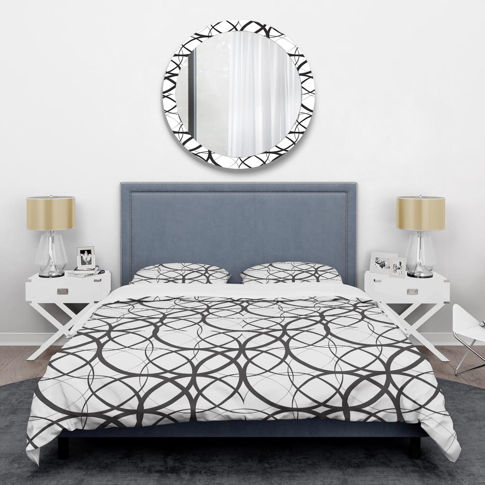 Designart BED24461-Q 3 -Piece Black Queen Duvet cover Set