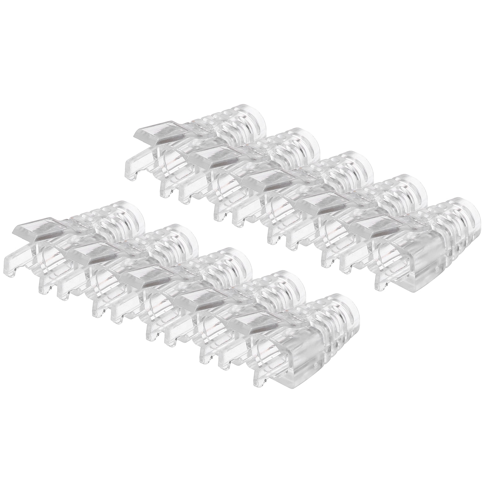 Unique Bargains 100pcs Boot Cover Cat5 Cat5e Cat6 Cat6A Ethernet Network Cable Strain Boot 6.5mm Hole Diameter(Transparent) #S26080700UX4153