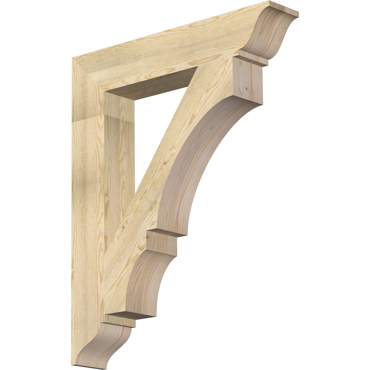 Ekena Millwork BKT06X34X42BOA01RDF Balboa traditional rough sawn 6-in x 34-in x 42-in Douglas fir Brown Wood Standard bracket