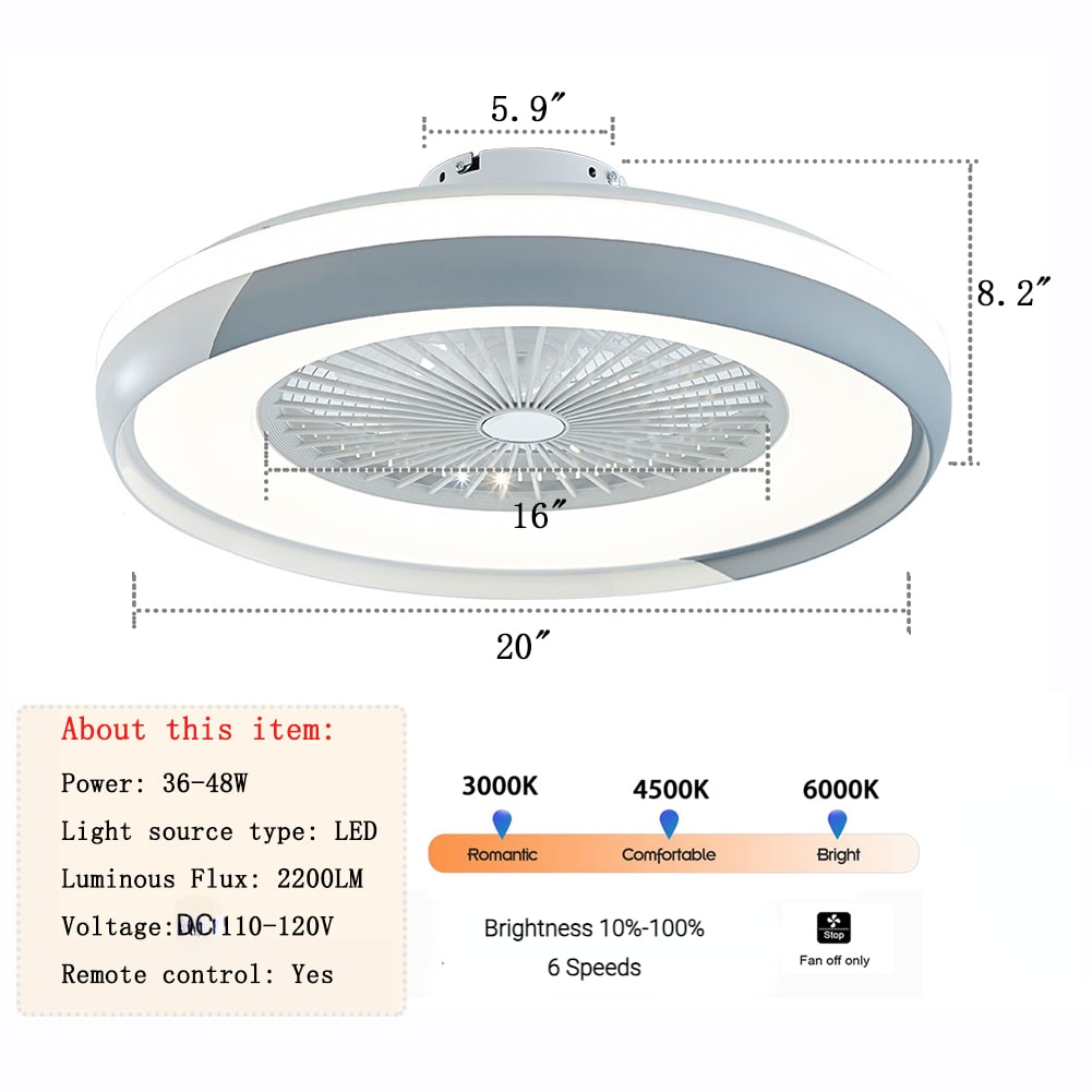 Oukaning HG-HCXLST-3042-US-BT Ceiling-Fans - View #6