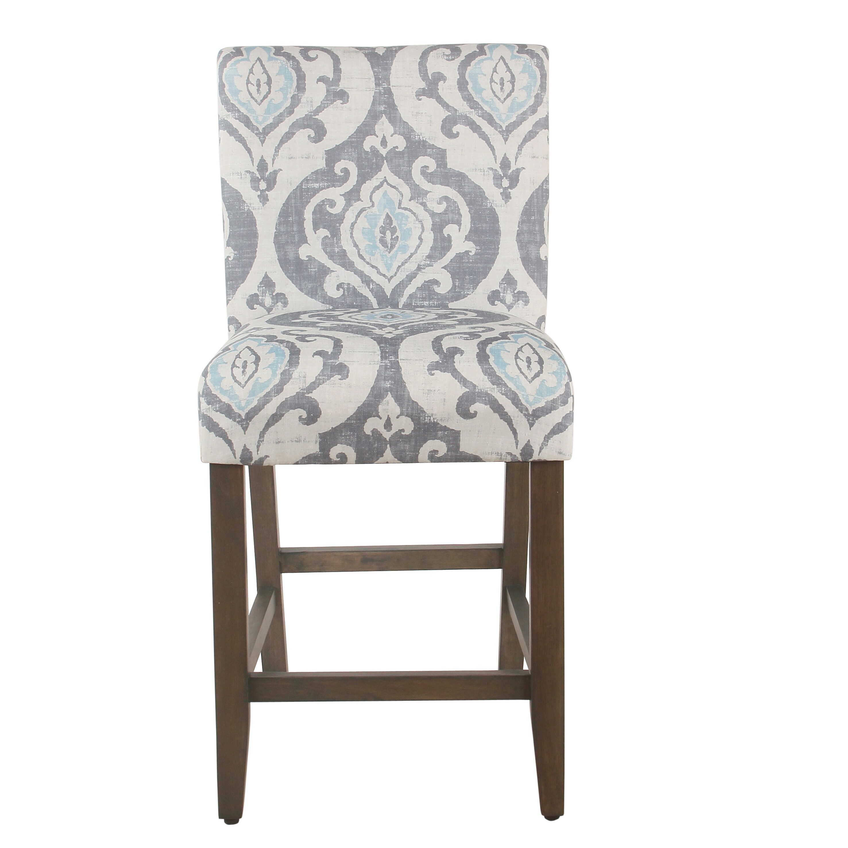 HomePop K6858.24-A750 Classic Parsons 1 Barstool Suri Blue 14-in H Counter height Square seat Upholstered Wood Bar Stool and Back