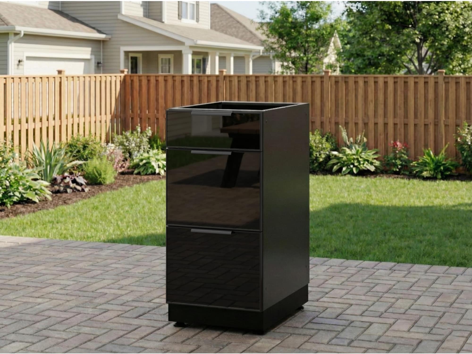 NewAge Products - Classic Series 3 Drawer 16-in W Modular Outdoor Kitchen Cabinet Powder-coated a...