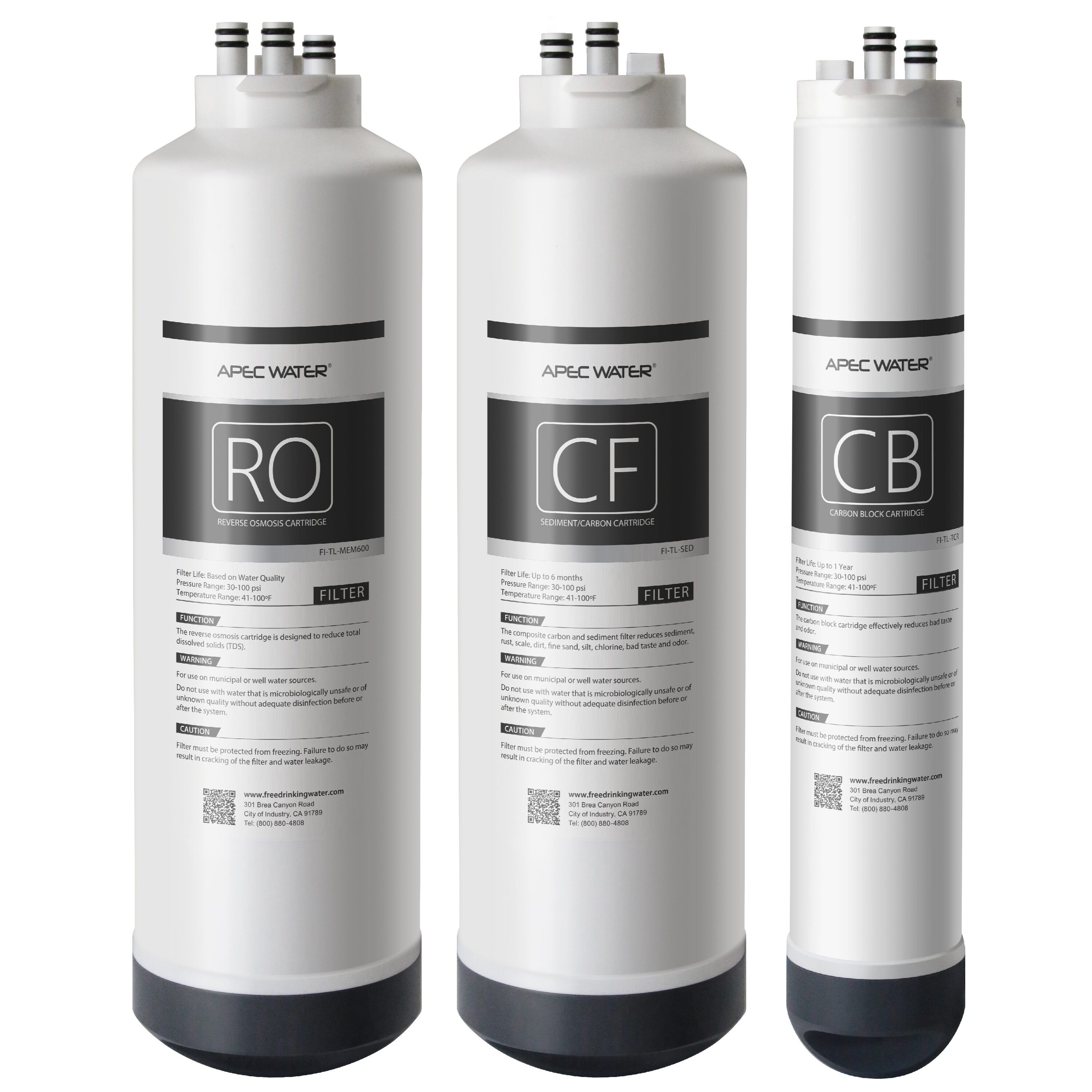 APEC Water FILTER-MAX-TL600 MAX-TL600 Reverse osmosis Under sink/Wall Replacement Filter 3 -Pack