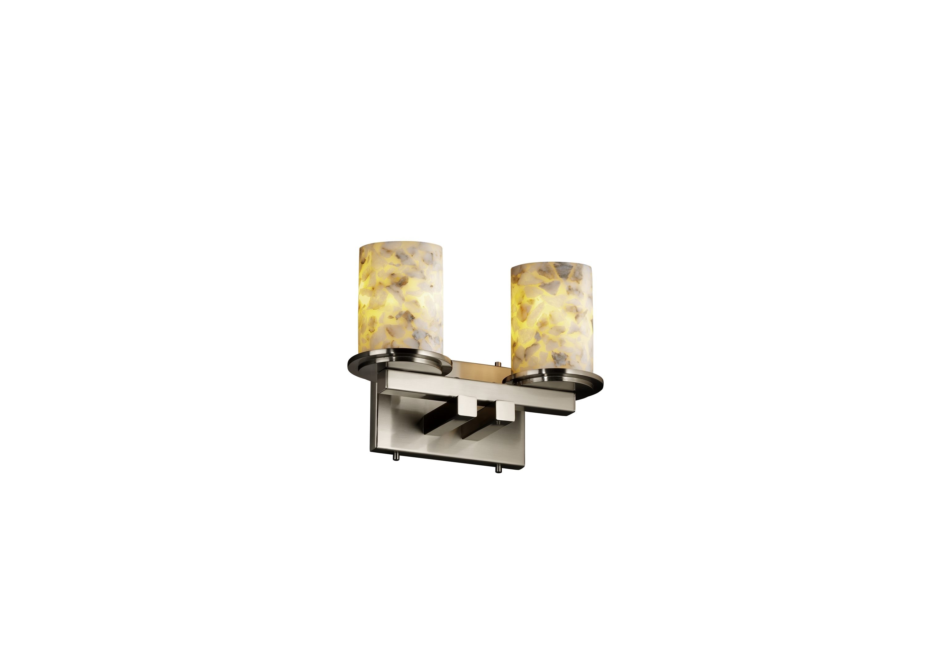 Justice Design Group ALR-8772-10-NCKL Alabaster Rocks 13-in 2-Light Brushed Nickel Transitional Vanity Light