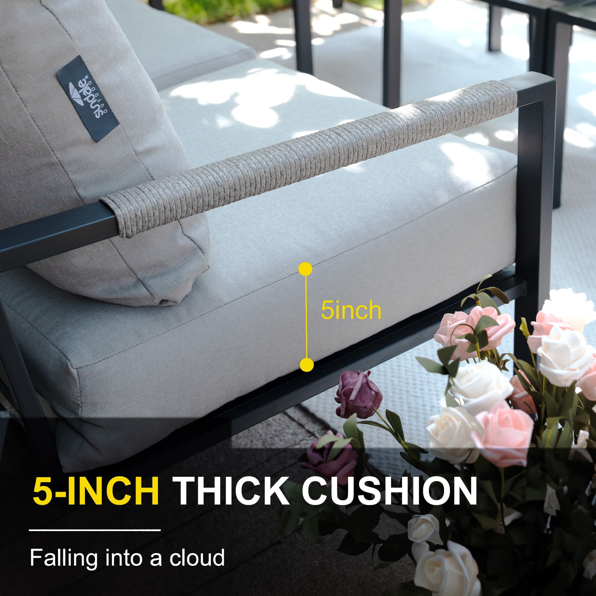 AURA OUTDOOR SIS001-BE Patio-Conversation-Sets - View #6