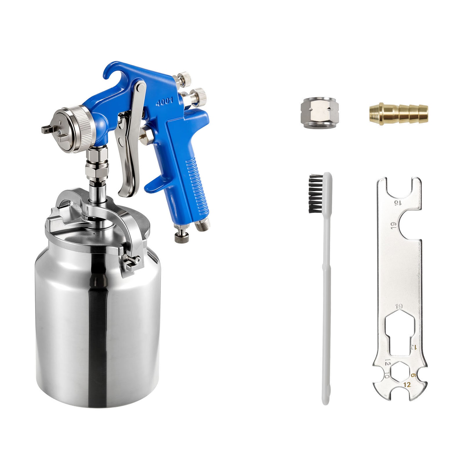 GIVIMO 1000cc Siphon Feed Spray Gun 1.8 mm Nozzle Air Paint Sprayer 50 PSI Adjustable Flow Rate Stainless Steel Brass for Auto Furniture House Painting