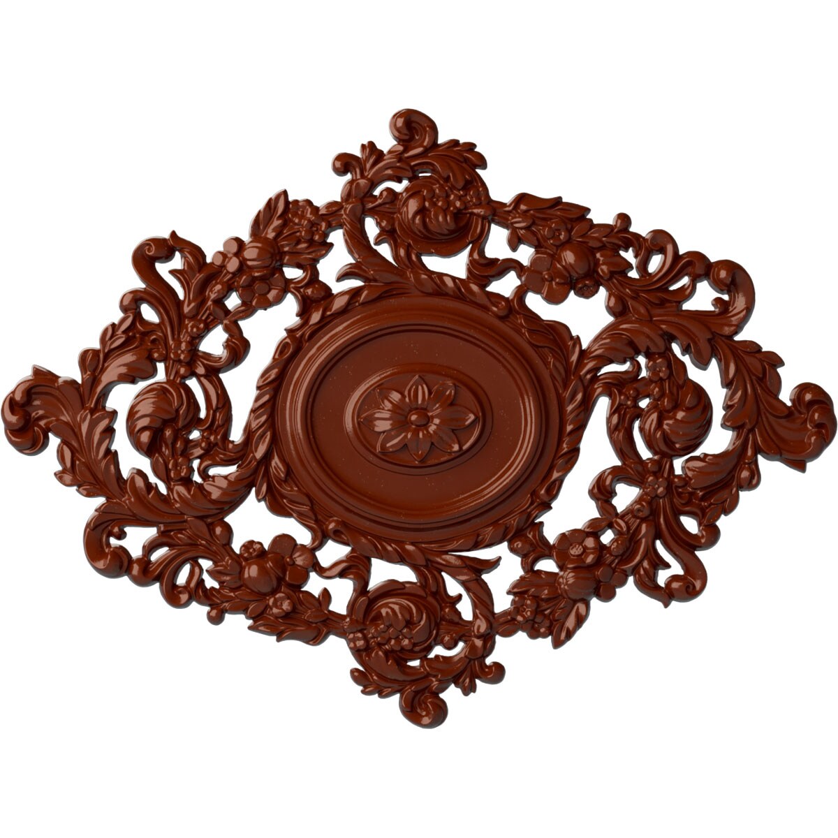 Ekena Millwork CM30KTFIF Katheryn 30.375-in W x 22.5-in L Painted Firebrick Polyurethane Whole Ceiling Medallion