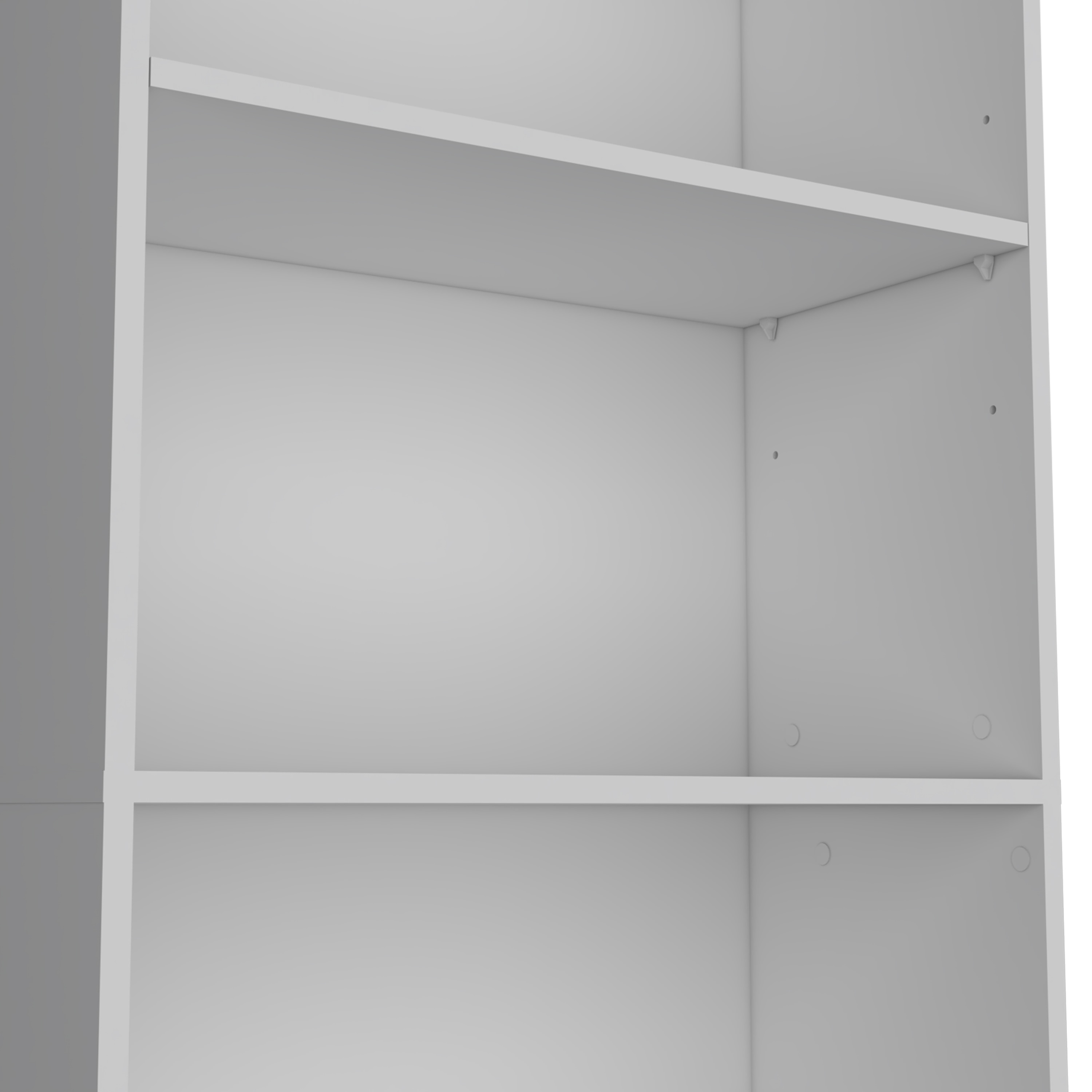 White Adjustable 5-Shelf Wooden Bookcase