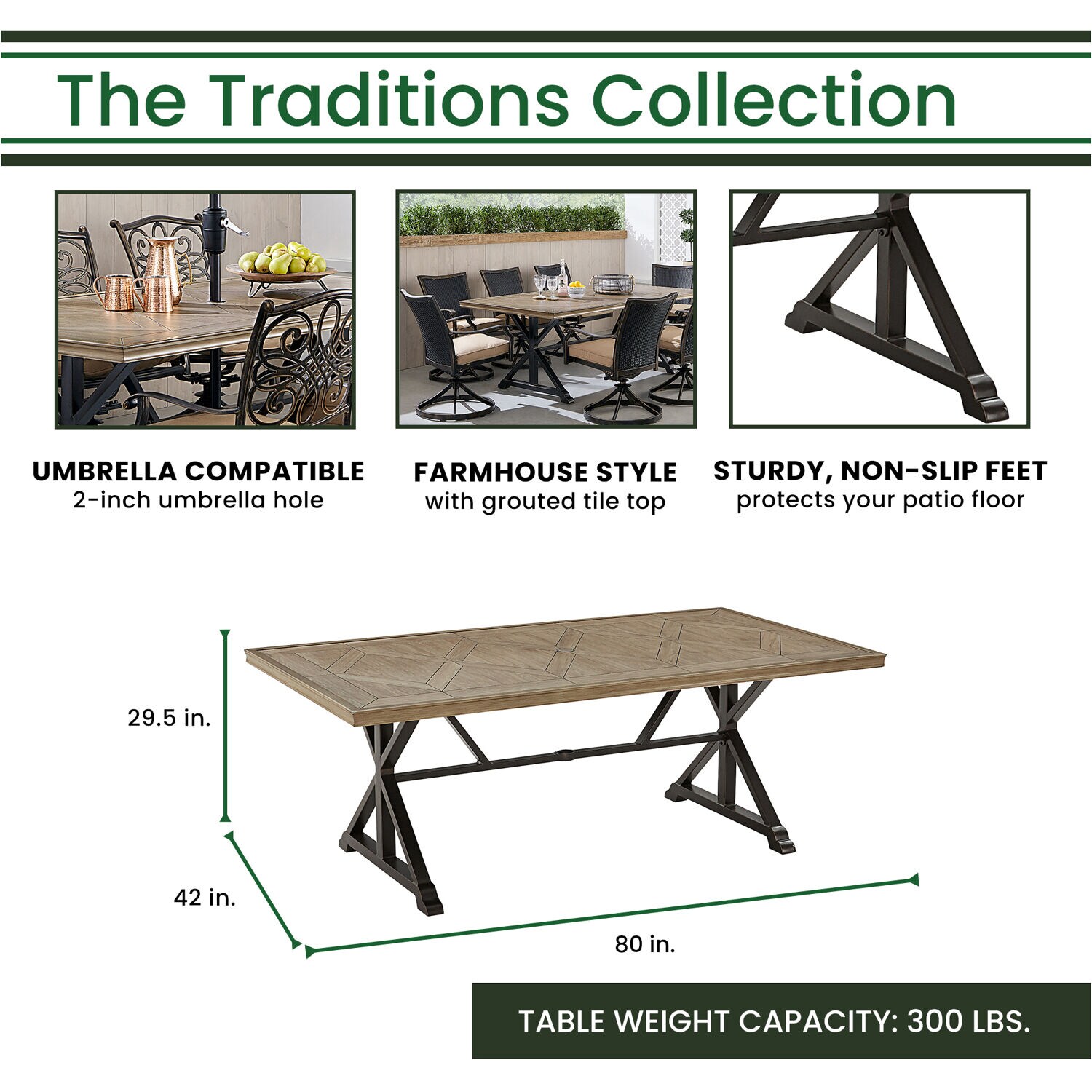 Hanover TRADDNWB9PCTFSW8-TAN Patio-Dining-Sets - View #4