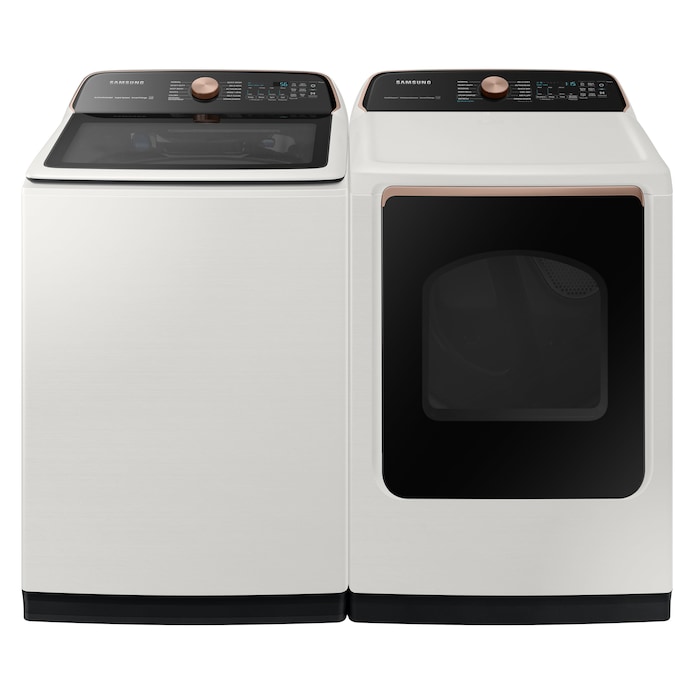 Samsung Extra-Large Capacity Top-Load Washer & Electric Dryer with Steam  and Smart Care in Ivory