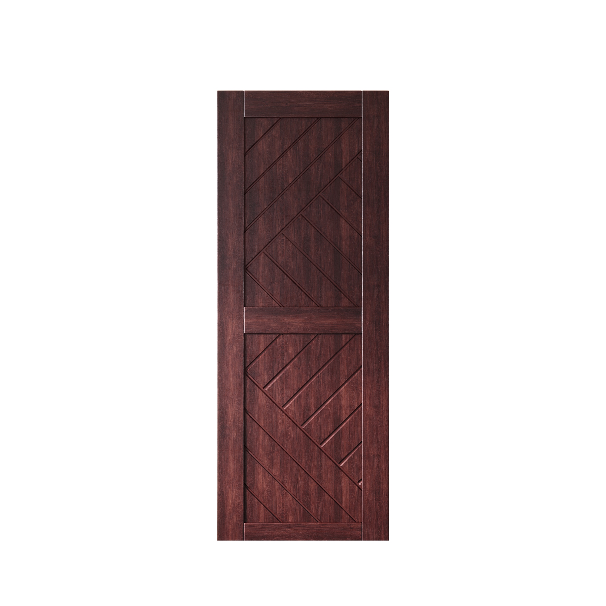 HOMACER 30-in x 84-in Red Mahogany Pine Wood Solid core Single Barn Door (Hardware Not Included)