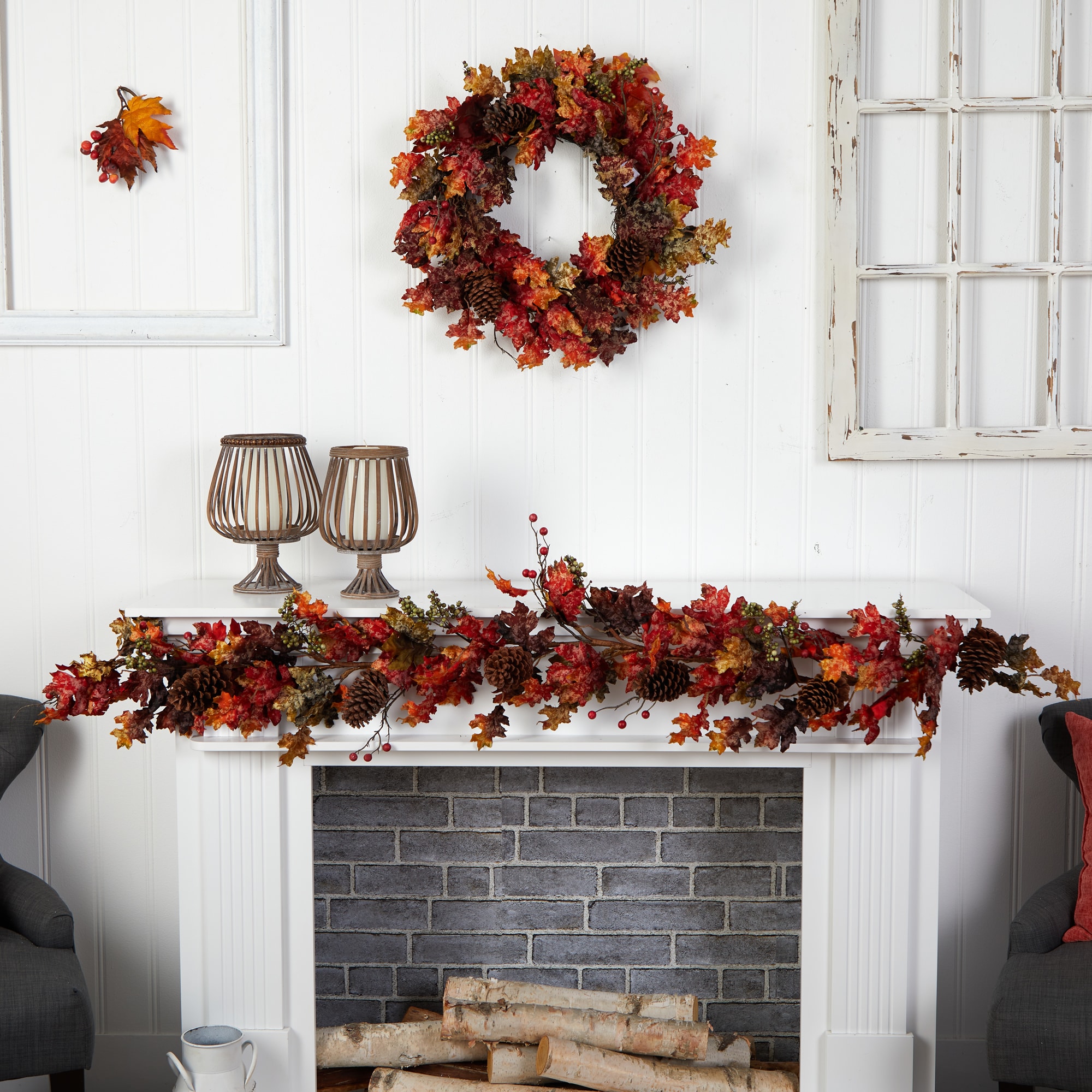 Nearly Natural W1236 Artificial-Thanksgiving-Wreaths - View #4