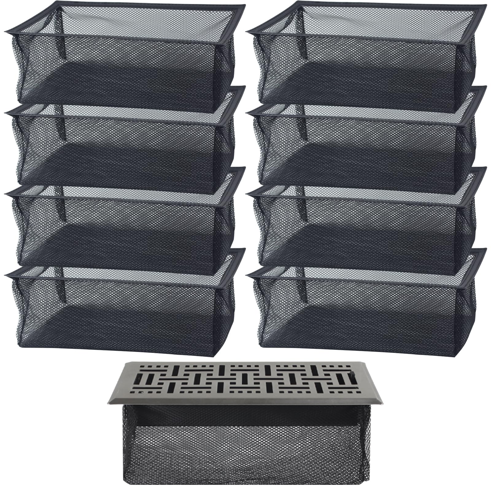 Lukvuzo  Floor Register Cover Trap 8 Pack Fits Four by Ten Floor Vents Durable Vent Screen Mesh for Home Ventilation and Debris Catching