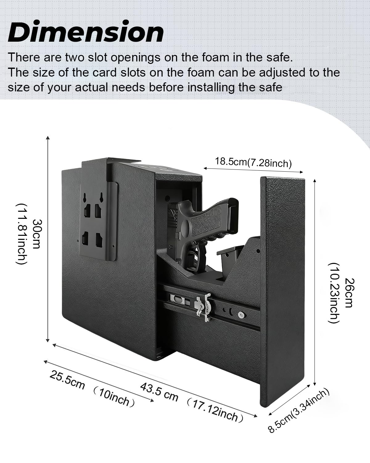 ITOPFOX Biometric Pistol Gun Safe with Auto Sliding Door Quick Access ...