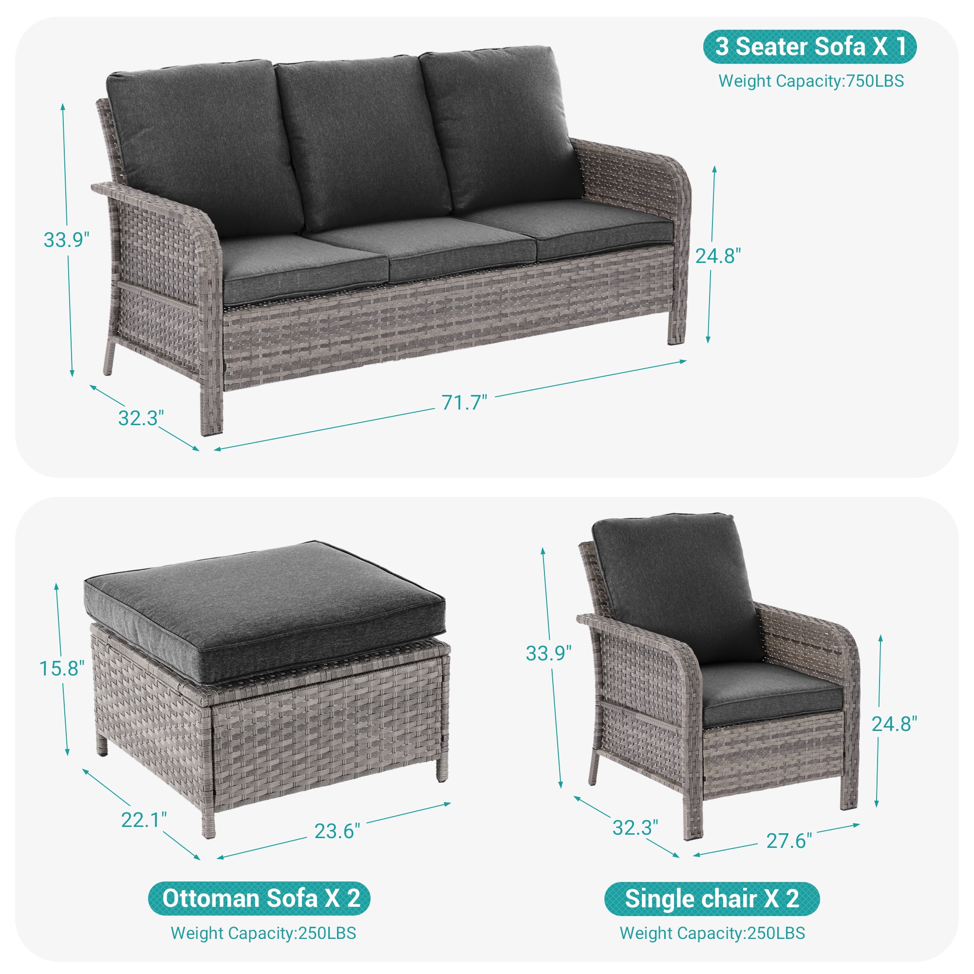 Sonkuki SD-BN615NY-C3 Patio-Conversation-Sets - View #3