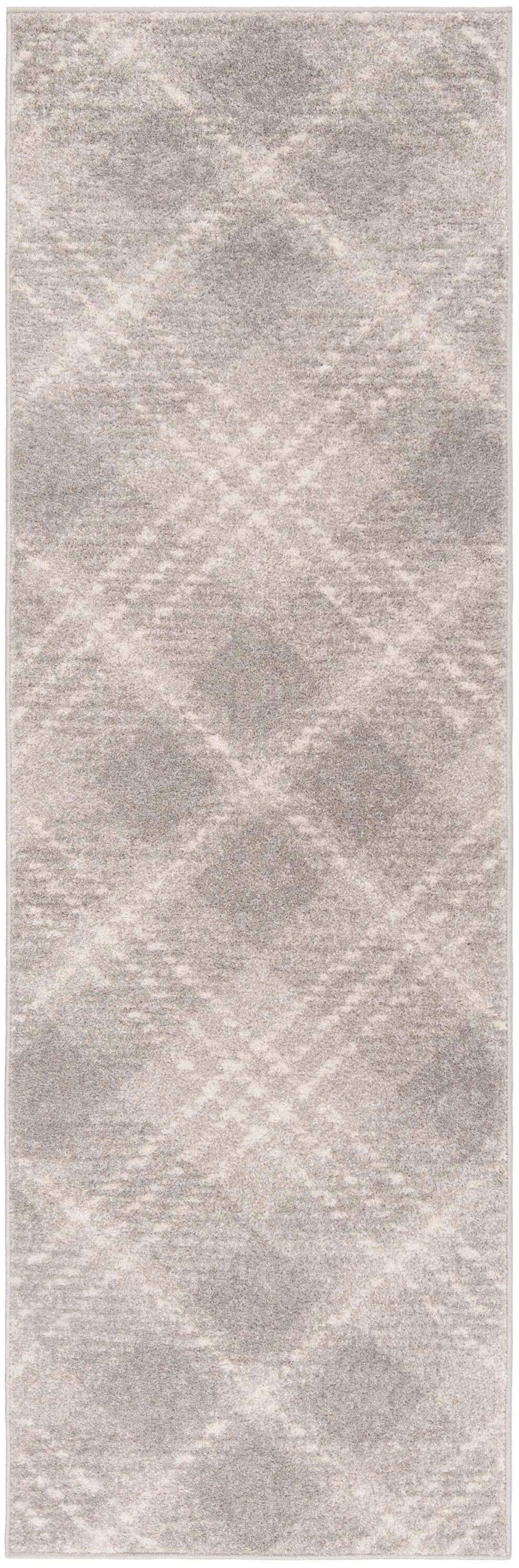 Gray Abstract Synthetic Easy Care Area Rug, 10' x 14'