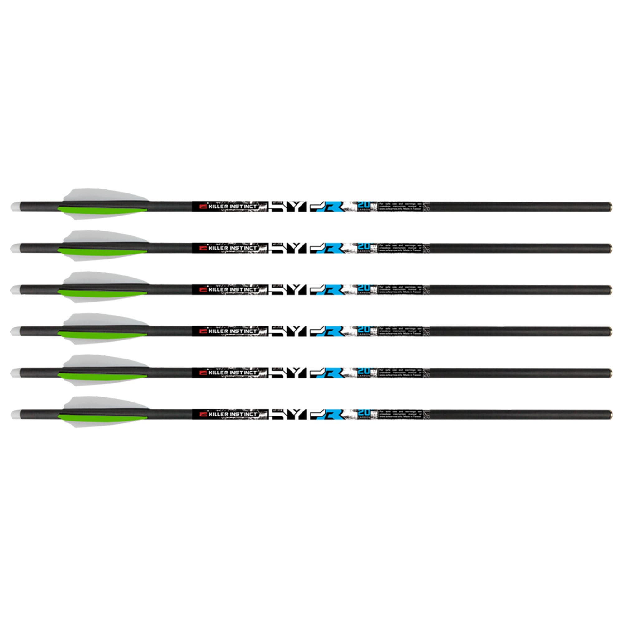 Killer Instinct  MSCKI-1065-6 HYPR Lite 20 Inch Carbon Crossbow Bolts (6 Pack)