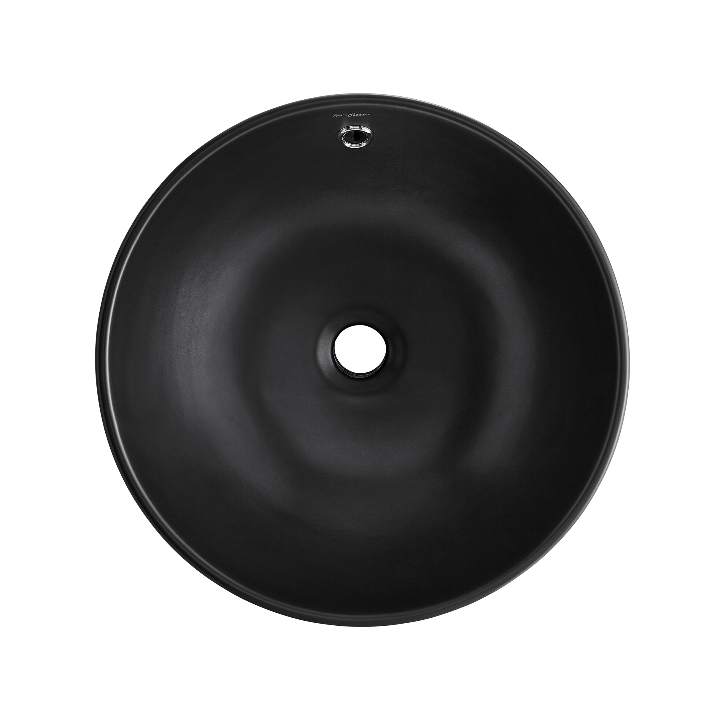 Matte Black 17" Round Ceramic Vessel Sink