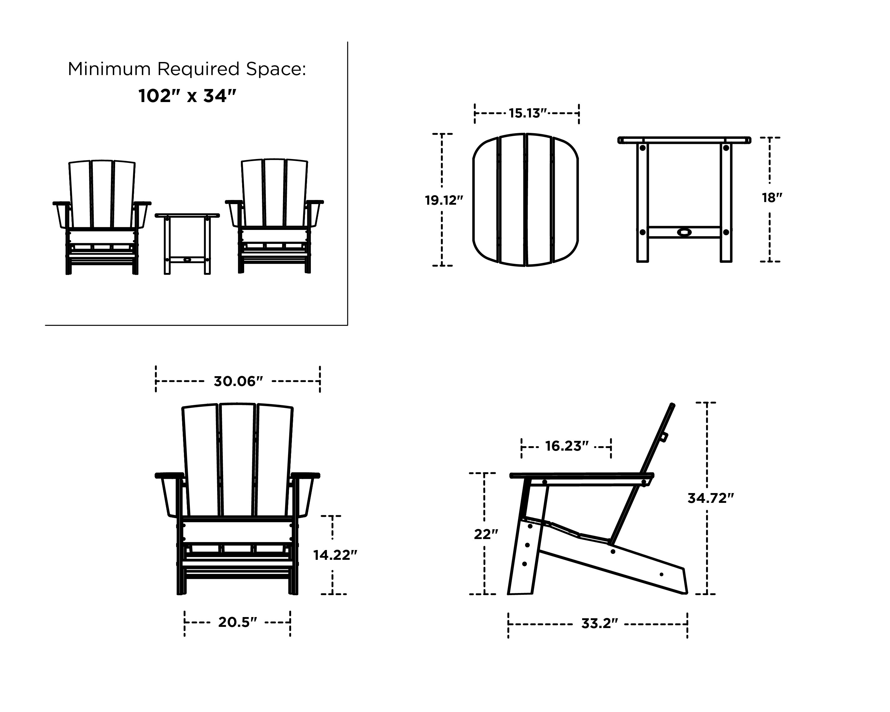 allen + roth by POLYWOOD PWS1540-1-AR Patio-Conversation-Sets - View #8