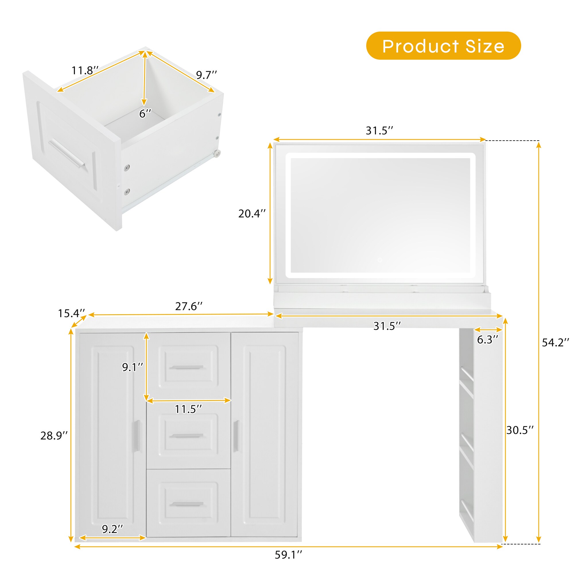 LOVMOR SF-M-N704P263504K Bedroom-Vanities - View #6