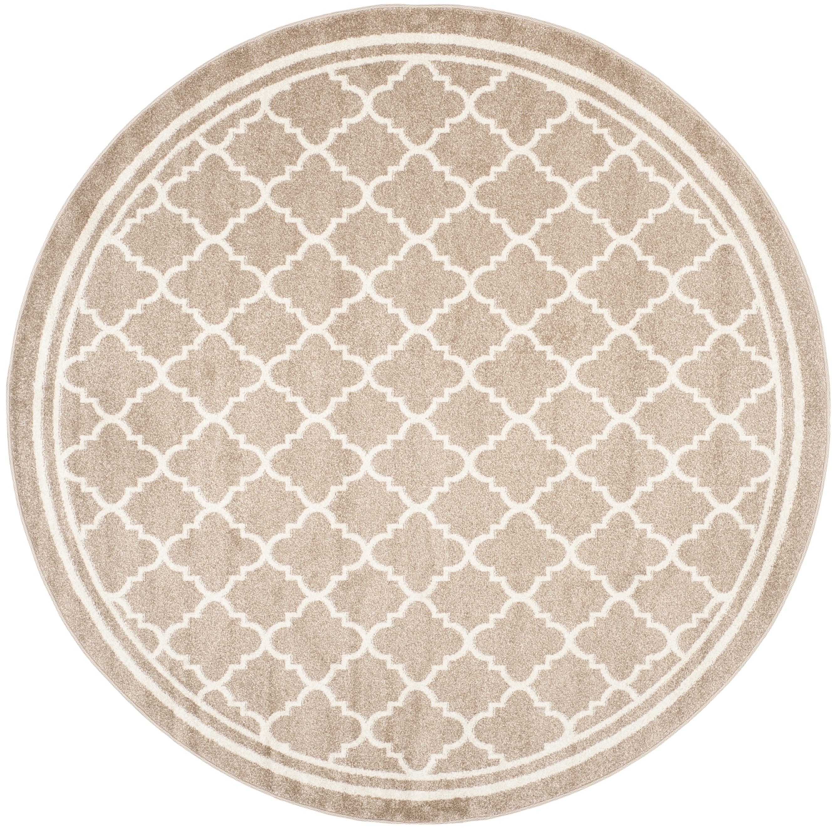 Safavieh AMT422S-7R Amherst Kelly 7 x 7 (ft) Loomed Synthetic Wheat/Beige Round Indoor Trellis Area rug