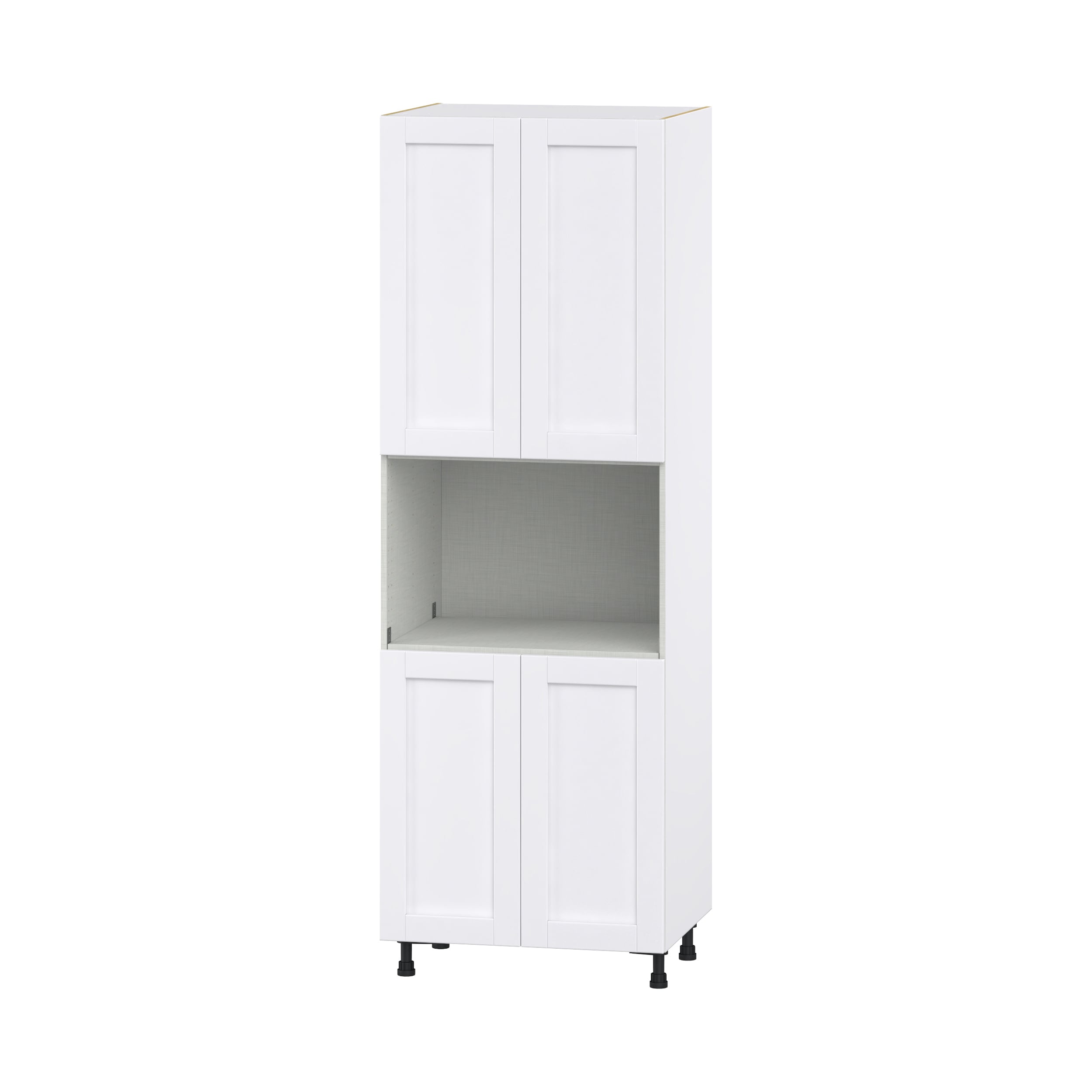 Hugo&Borg DSTM3089.5-RM Rosemont 30-in W x 89.5-in H x 24-in D Glacier White Microwave Pantry Fully assembled Cabinet (Flat Panel Shaker)