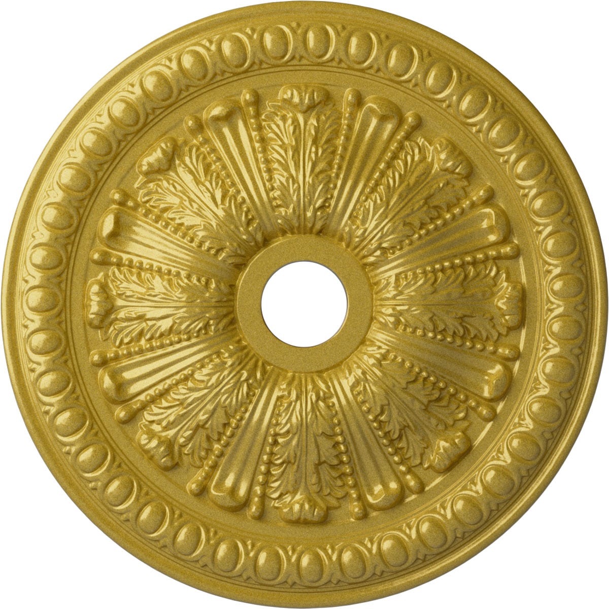 Ekena Millwork CM27TORGS Tomango Egg and Dart 27.875-in W x 27.875-in L Painted Rich Gold Polyurethane Whole Ceiling Medallion