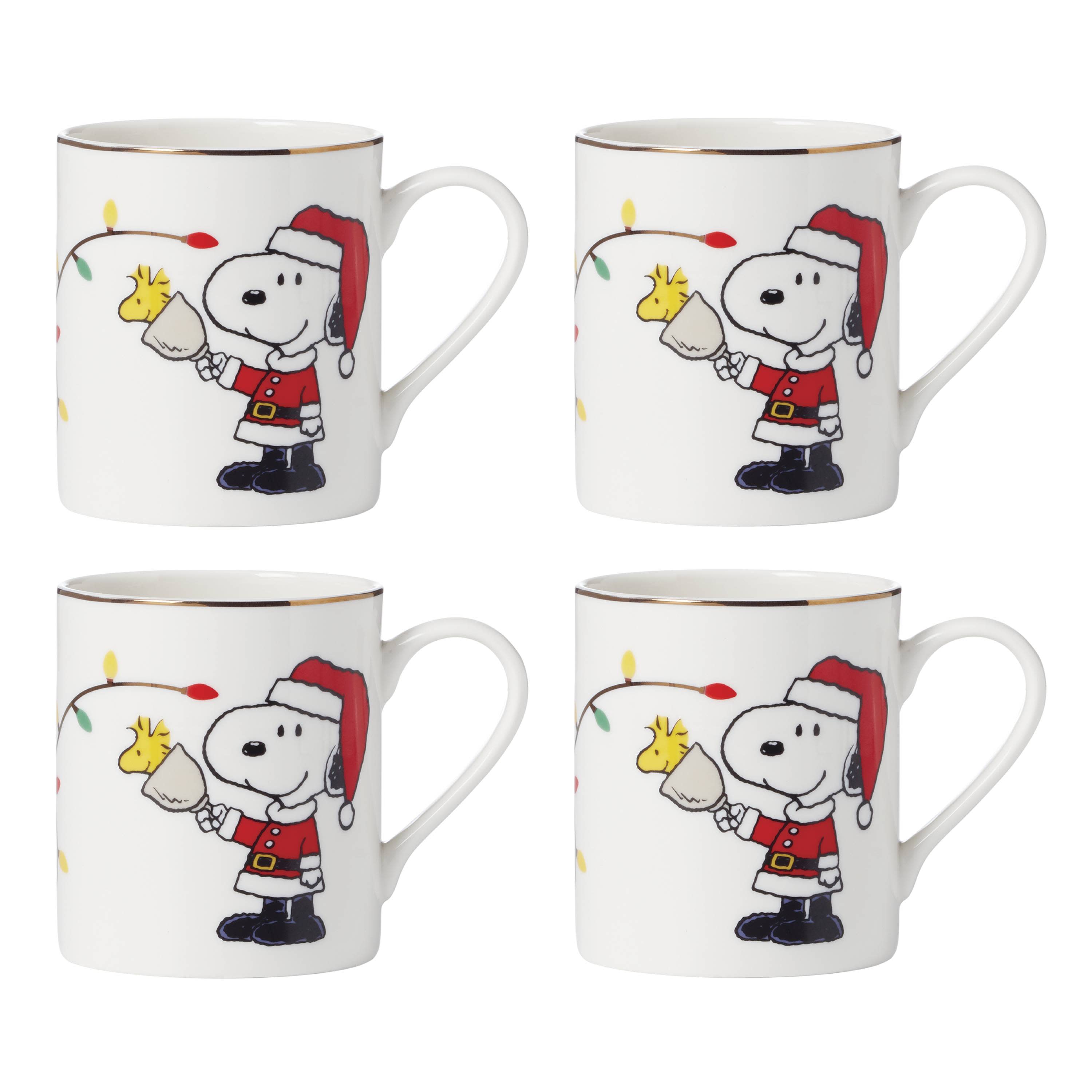 LENOX 896325 4 -Piece Snoopys Christmas Porcelain Dinnerware
