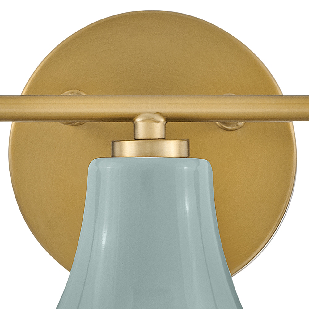Seafoam Lacquered Brass 3-Light Vanity with Opal Glass Shades