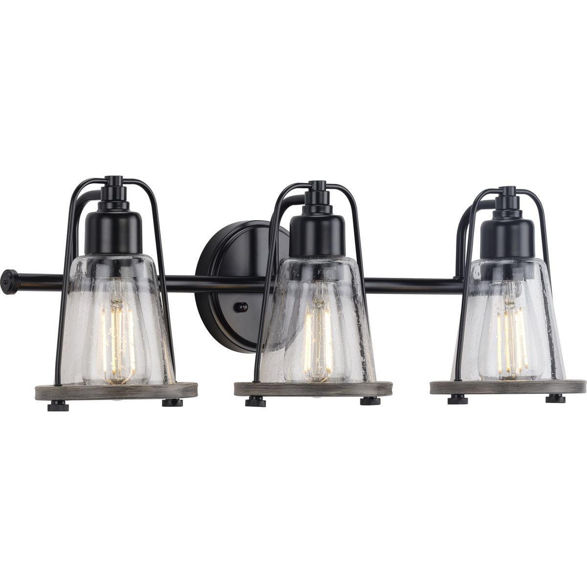 Progress Lighting Conway 24-in 3-Light Matte Black Coastal Vanity Light ...