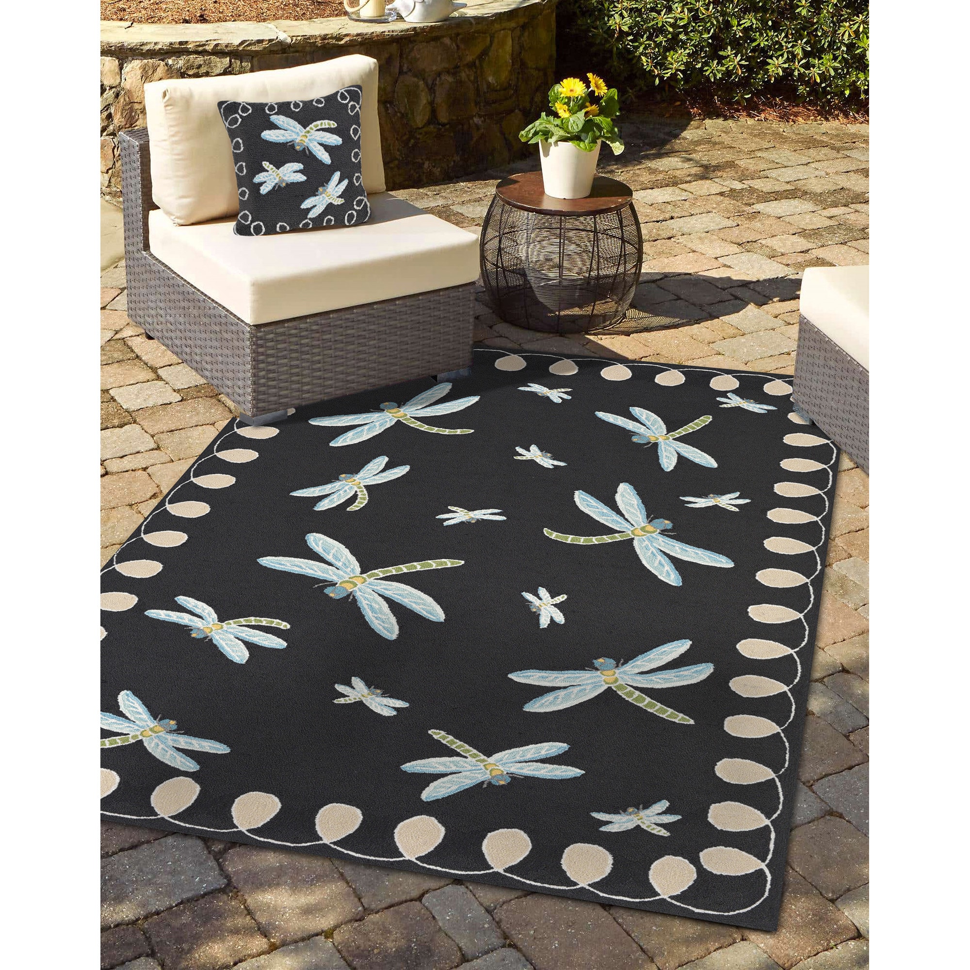 Liora Manne FTP57204847 5-ft x 8-ft Midnight Polyester Rectangular Indoor or outdoor Decorative Novelty Door mat