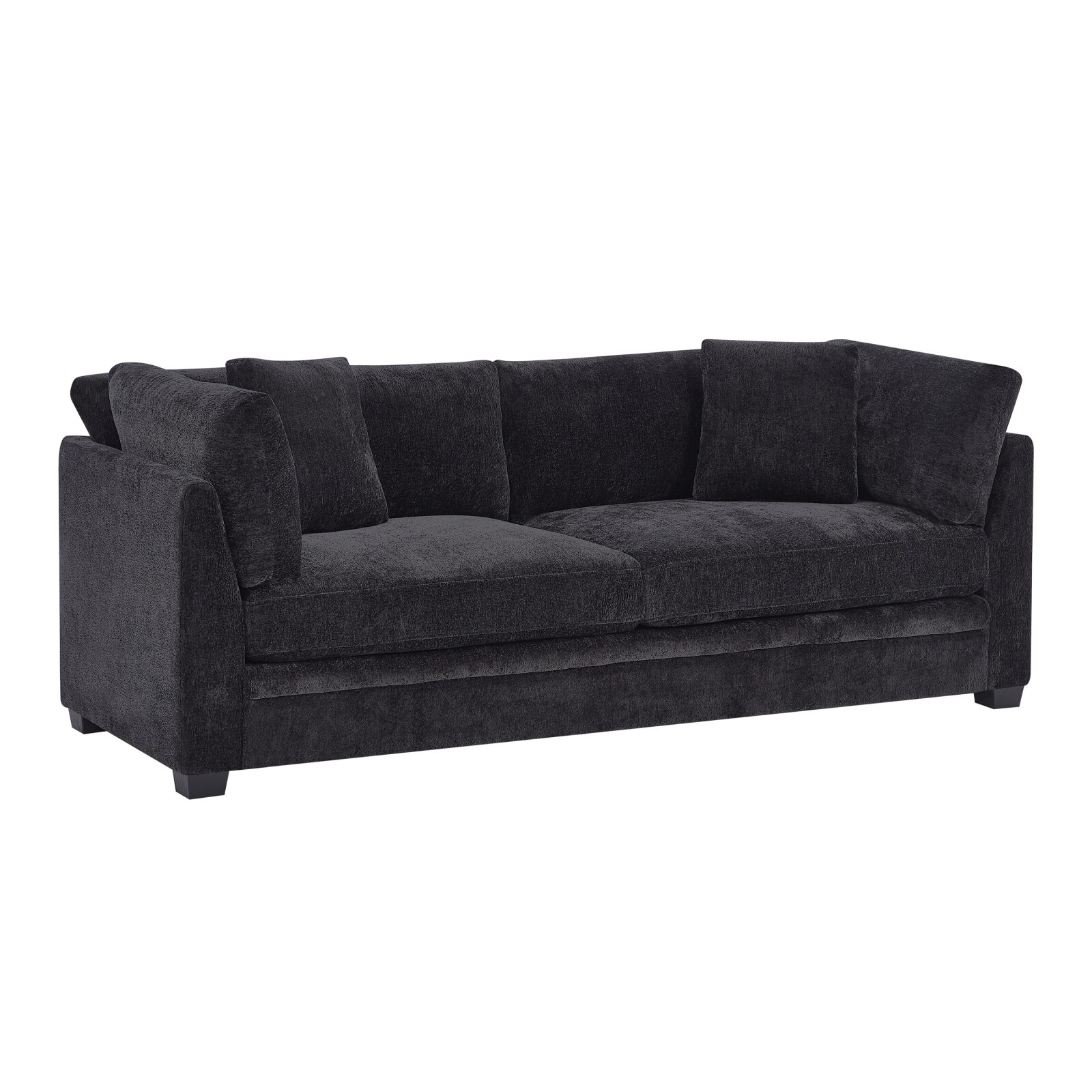 CHITA 83.5-in Black Modern Sofa with Padded Back Cushions and Low ...