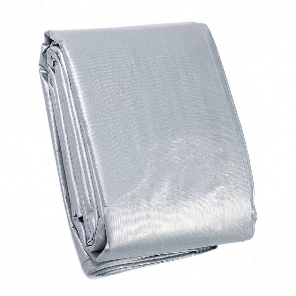 Phyfalip  Heavy Duty Tarp 8x10 Feet Silver 10mil Thick Waterproof Polyethylene Sheet with Heat Sealed Seams Rustproof Grommets for Outdoor