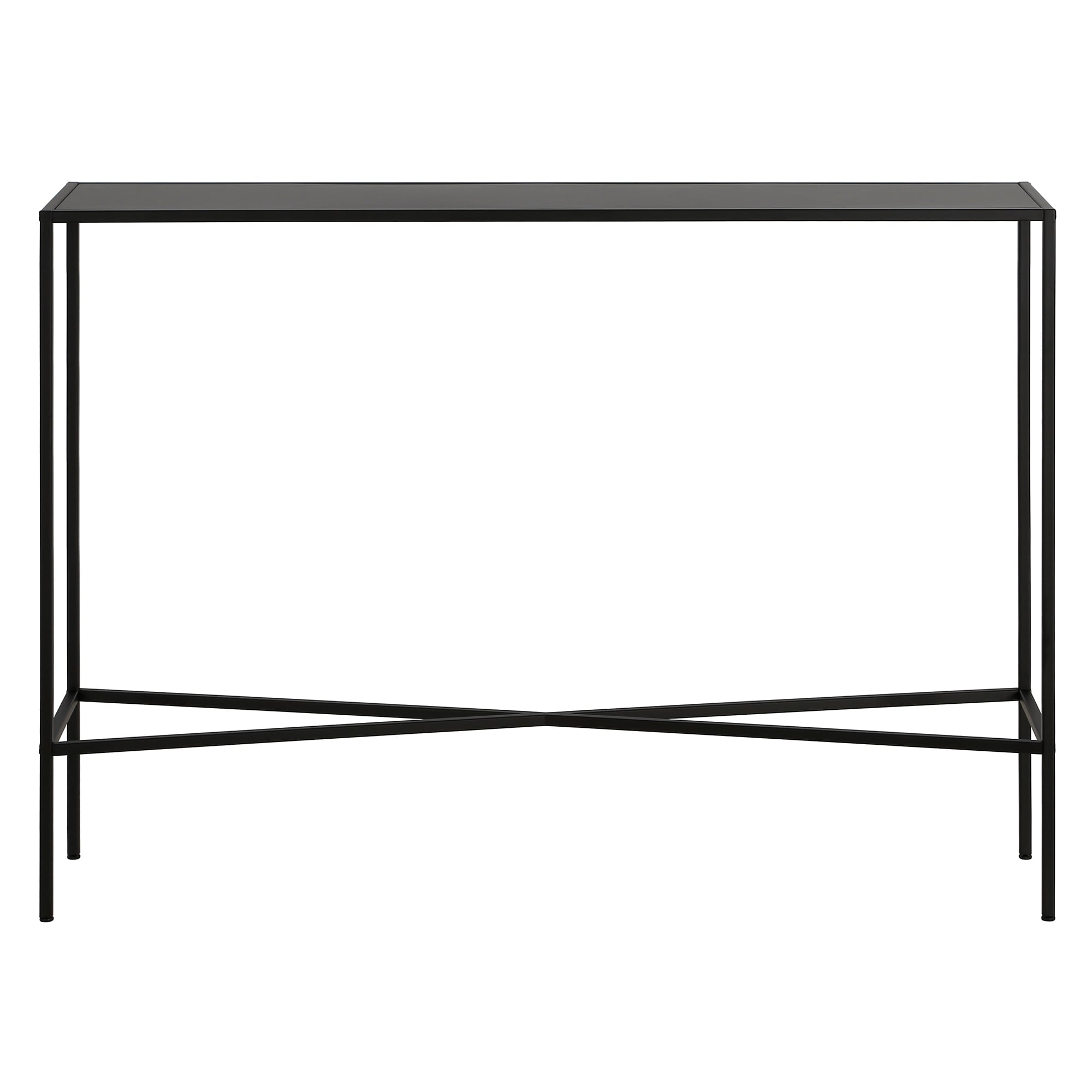 Henley 42" Blackened Bronze Metal and Glass Console Table